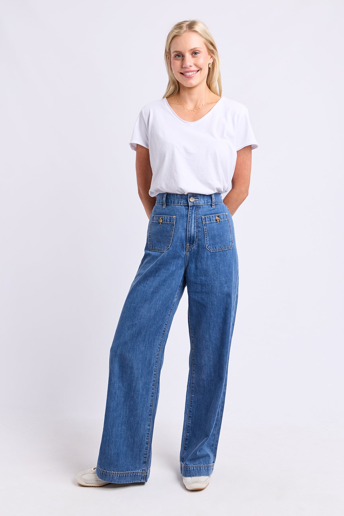 Sadie Jean Mid Blue Wash