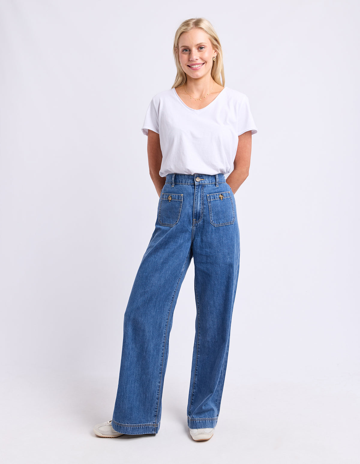 Sadie Jean Mid Blue Wash