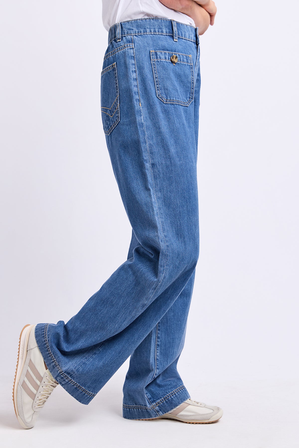 Sadie Jean Mid Blue Wash