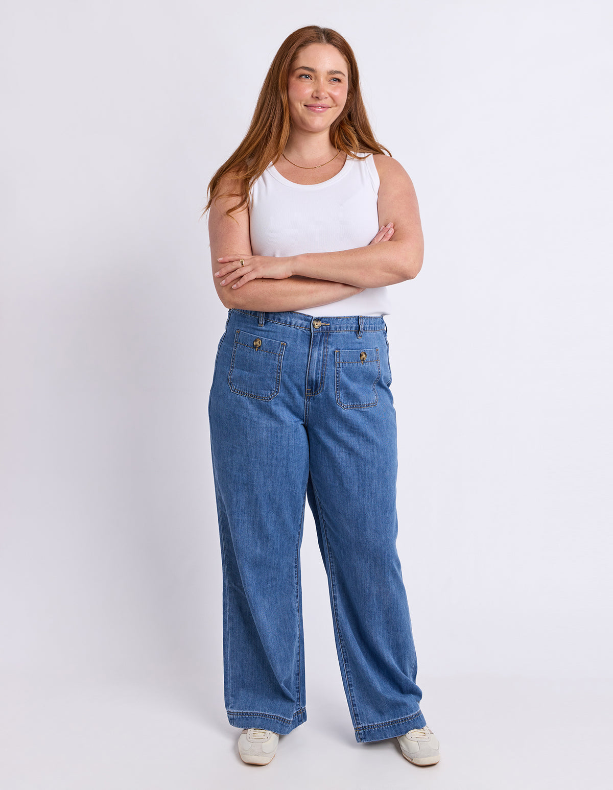Sadie Jean Mid Blue Wash