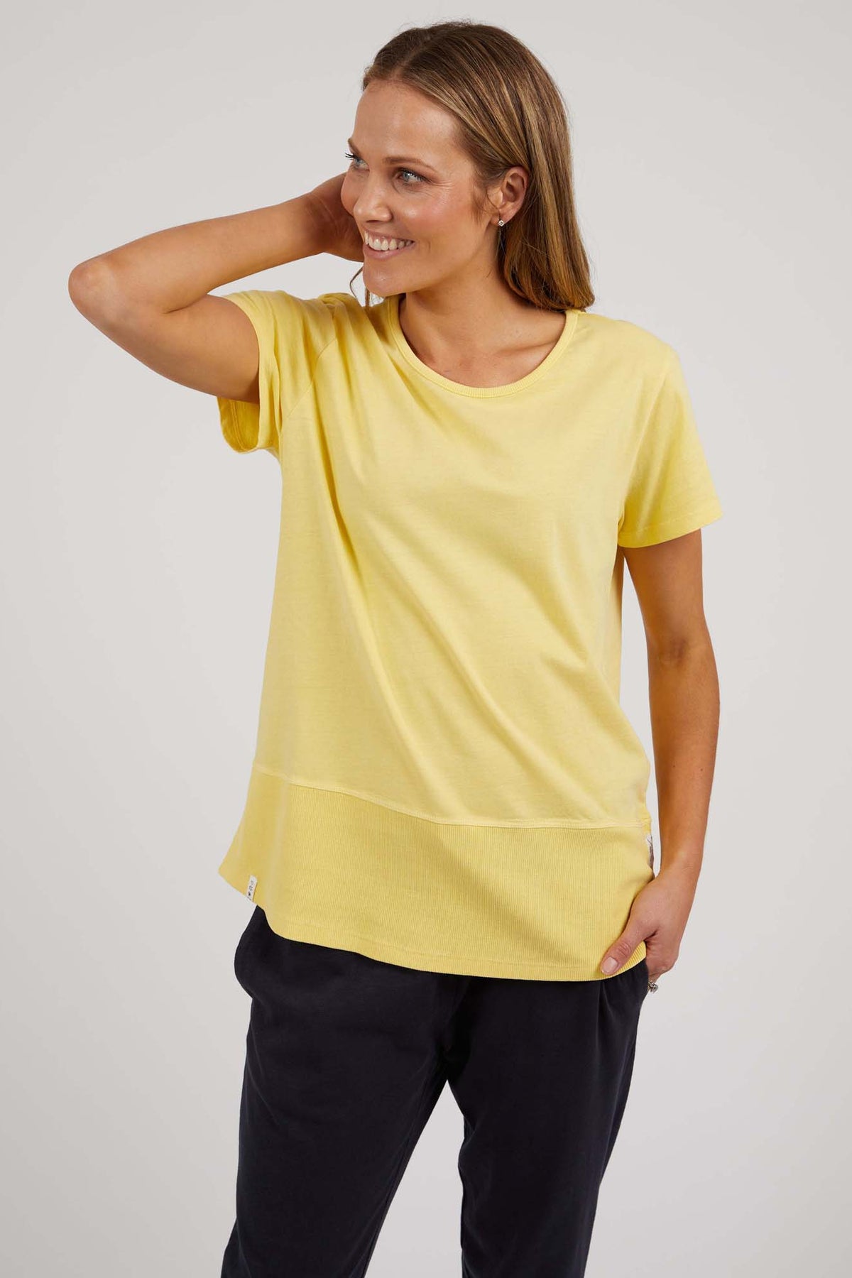 Rib Short Sleeve Tee Banana