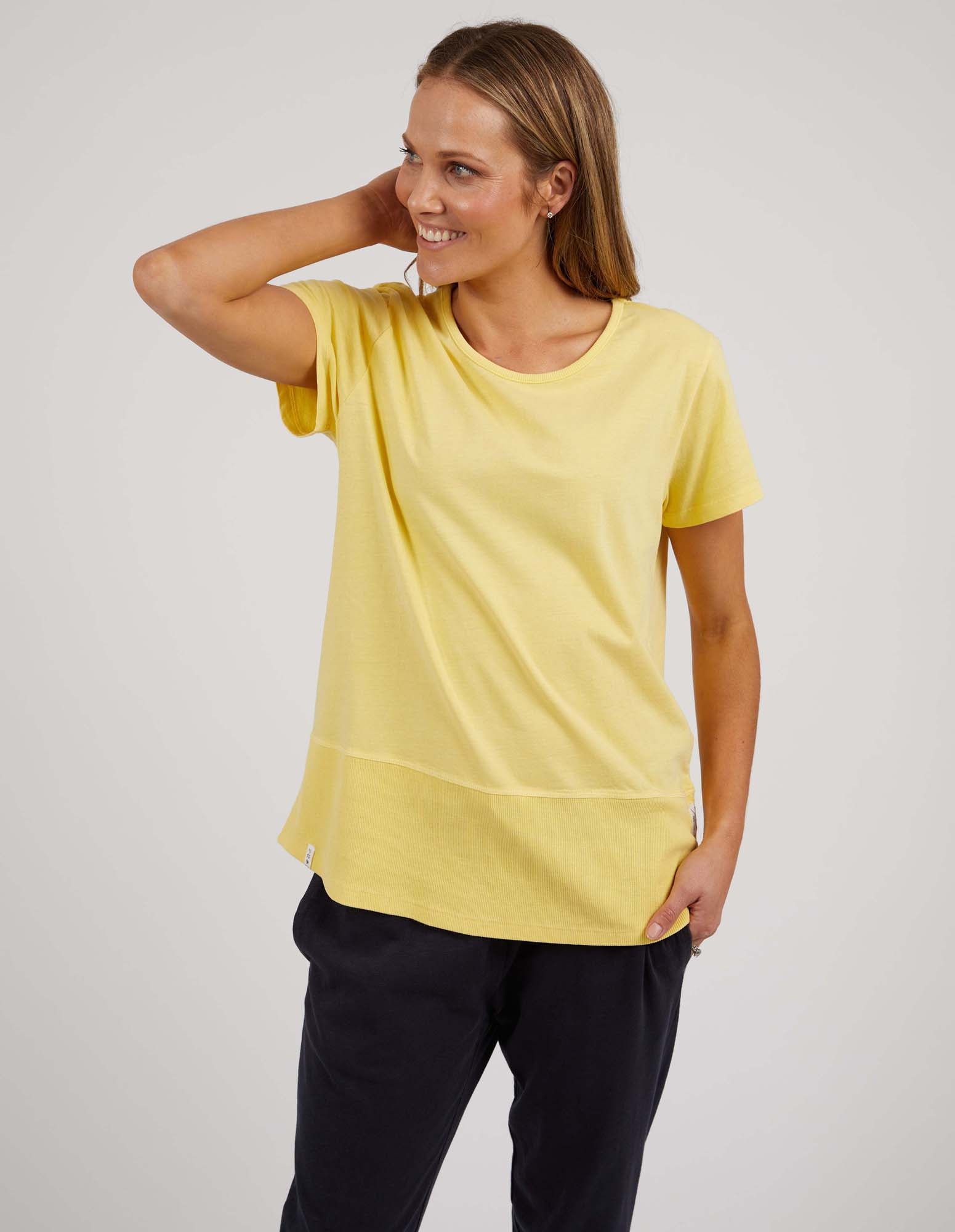 Rib Short Sleeve Tee Banana