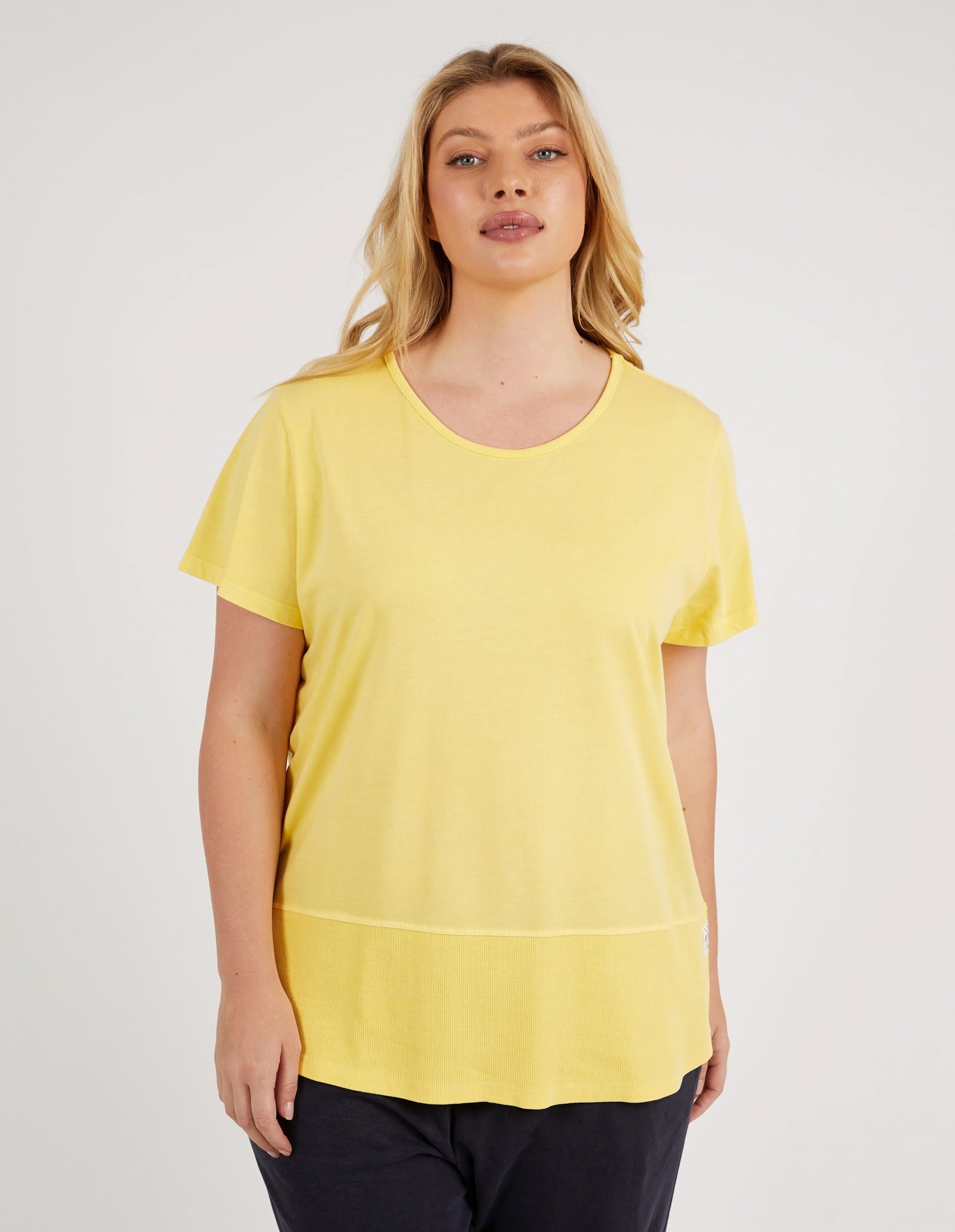 Rib Short Sleeve Tee Banana