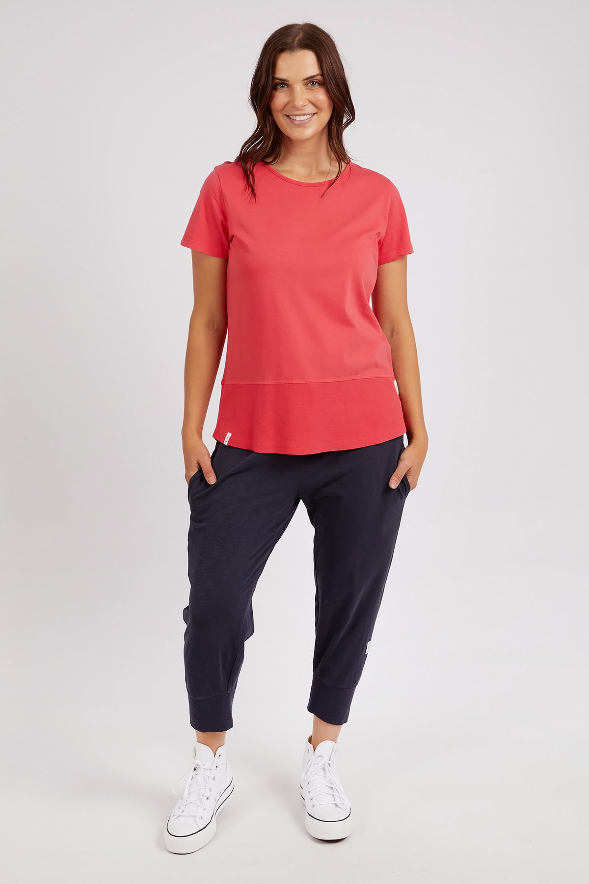 Rib Short Sleeve Tee Coral Spritz