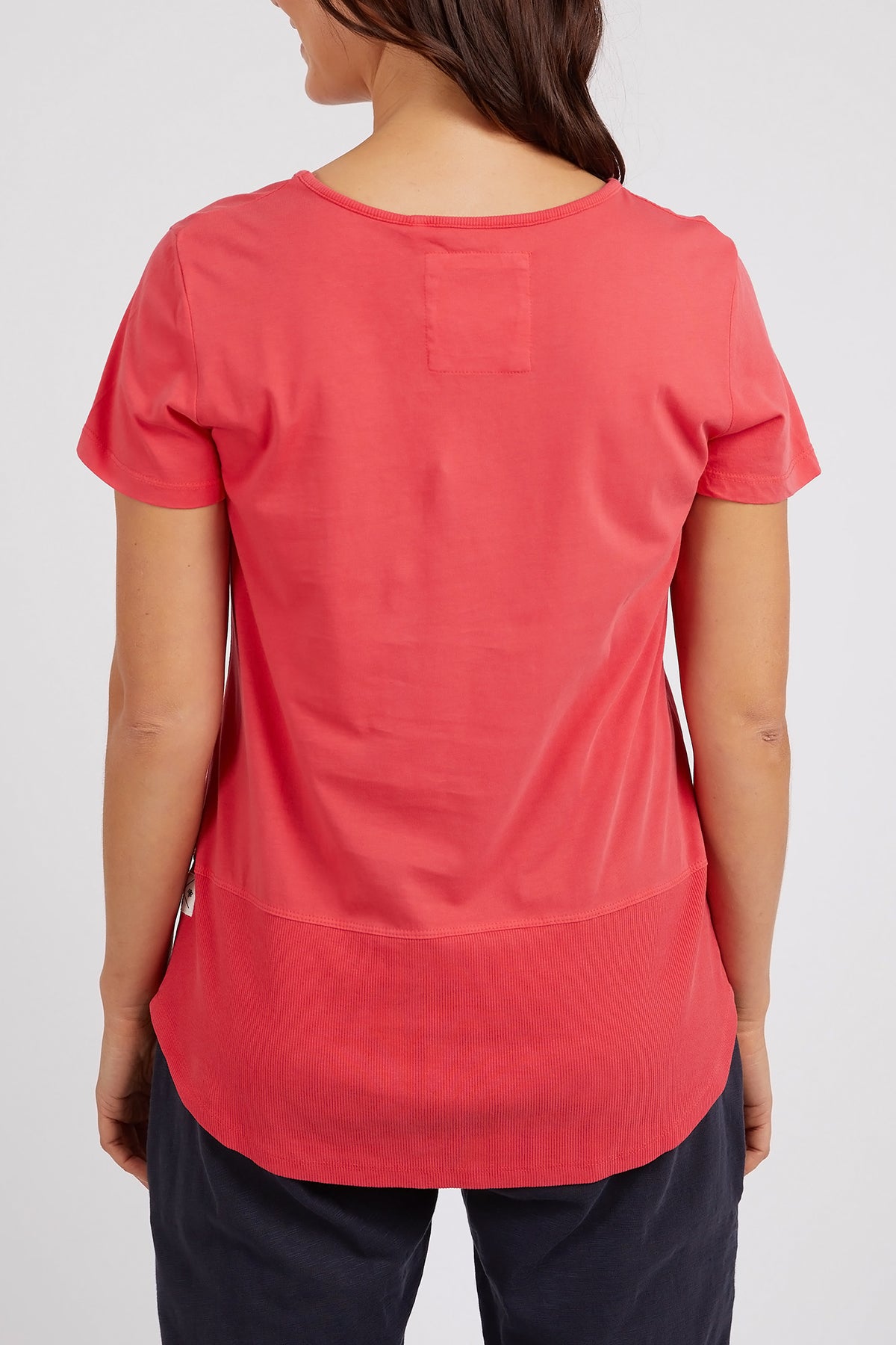 Rib Short Sleeve Tee Coral Spritz