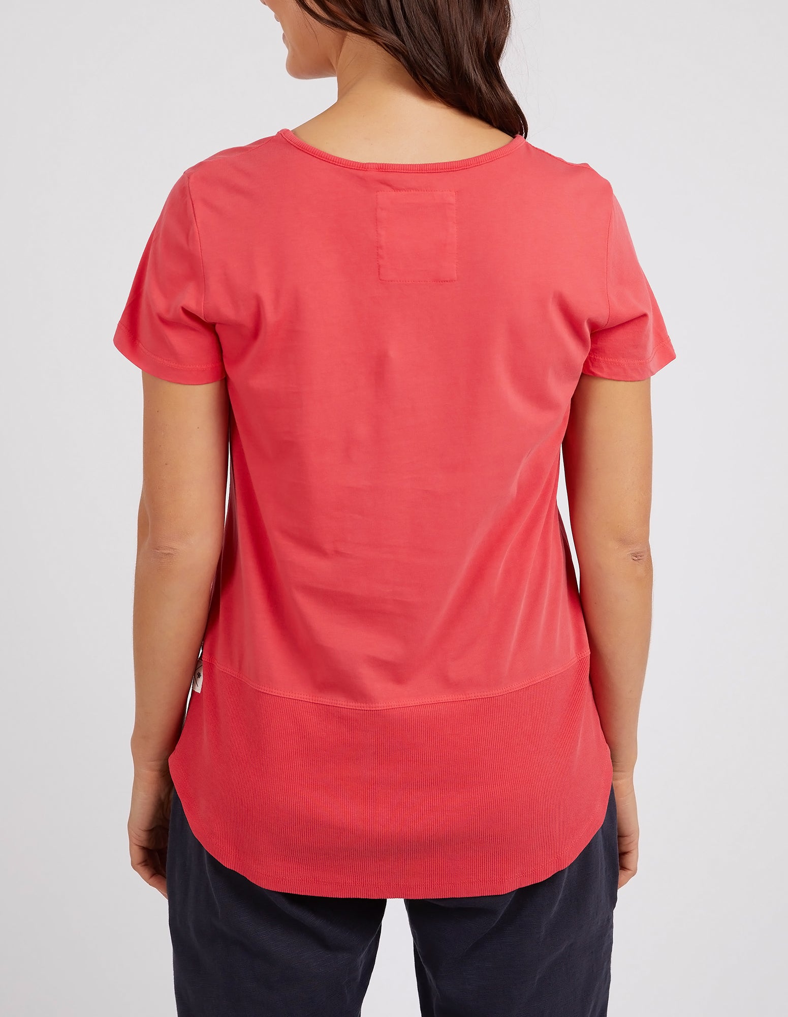 Rib Short Sleeve Tee Coral Spritz