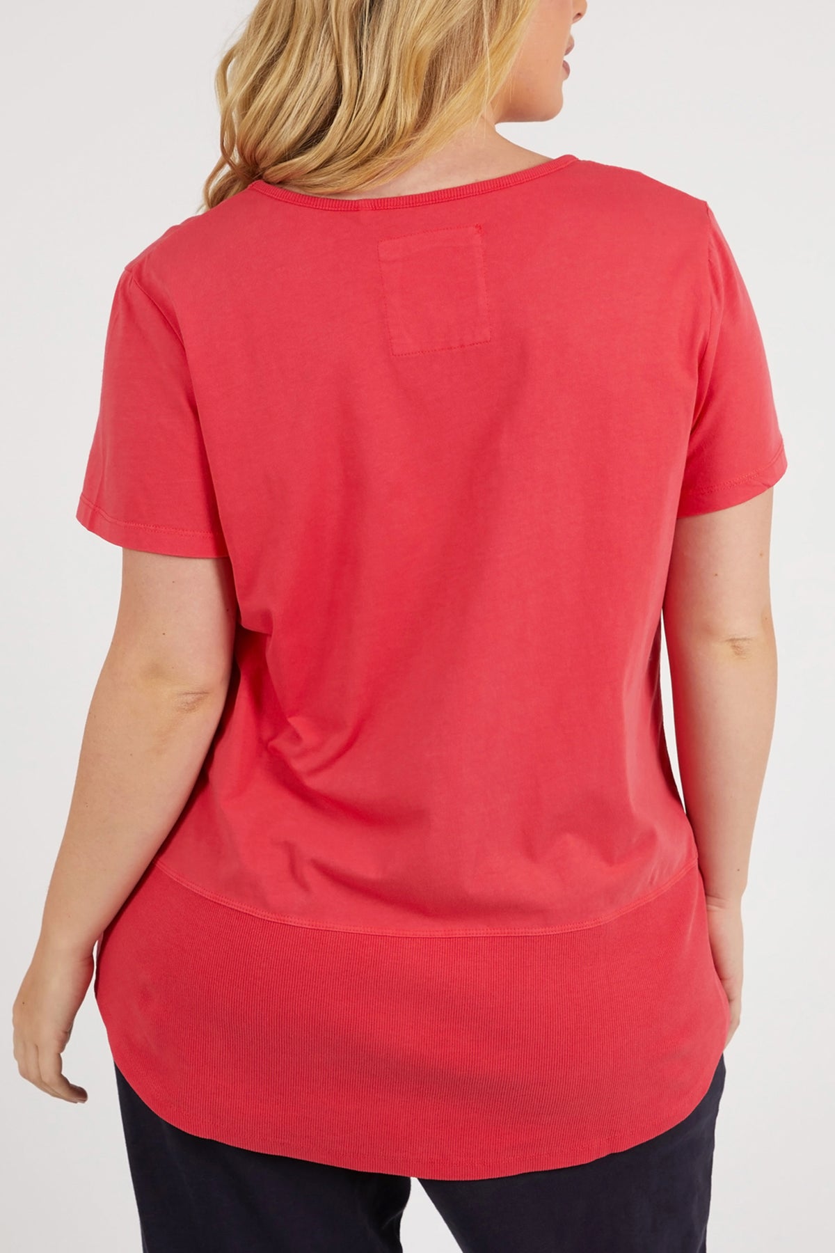 Rib Short Sleeve Tee Coral Spritz