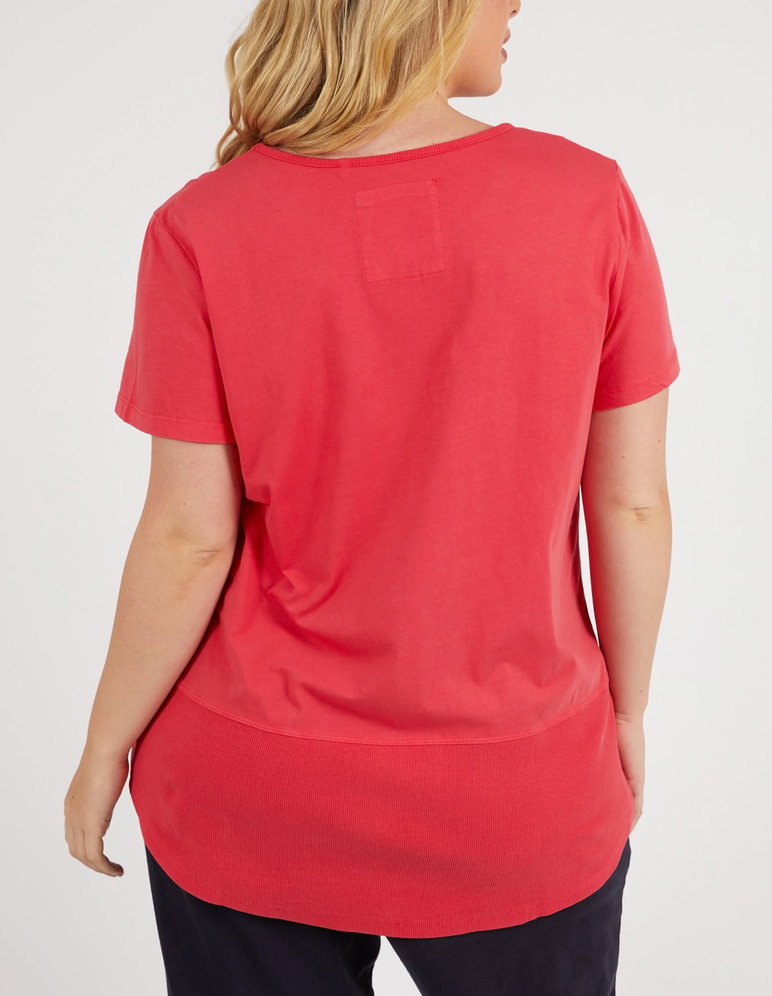 Rib Short Sleeve Tee Coral Spritz