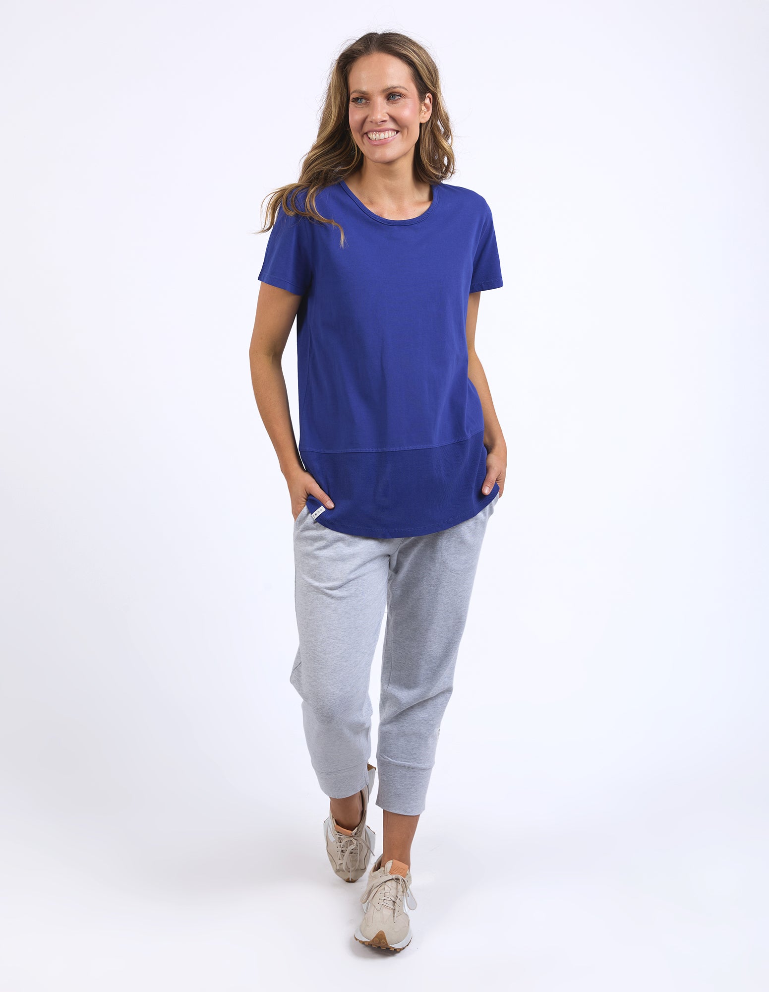 Rib Short Sleeve Tee Deep Blue