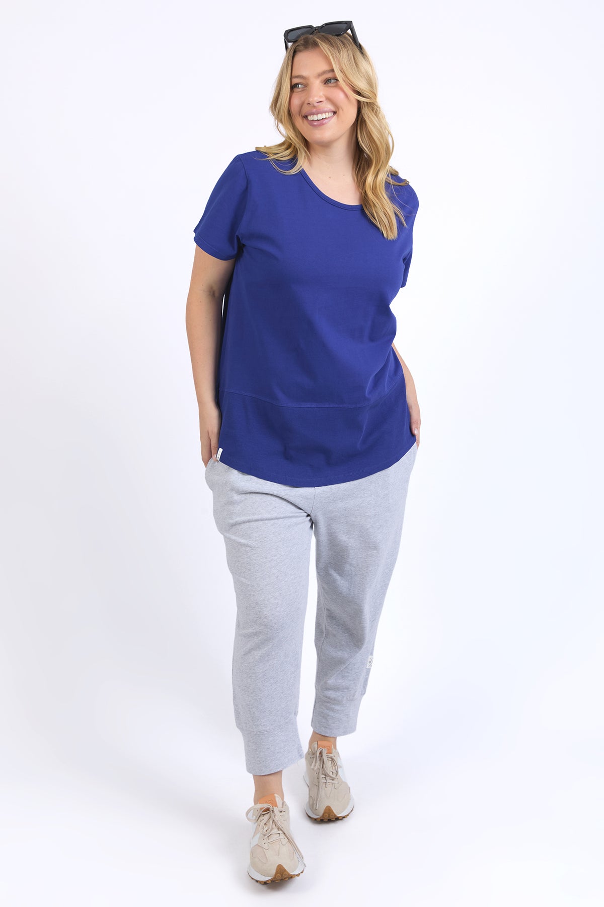 Rib Short Sleeve Tee Deep Blue