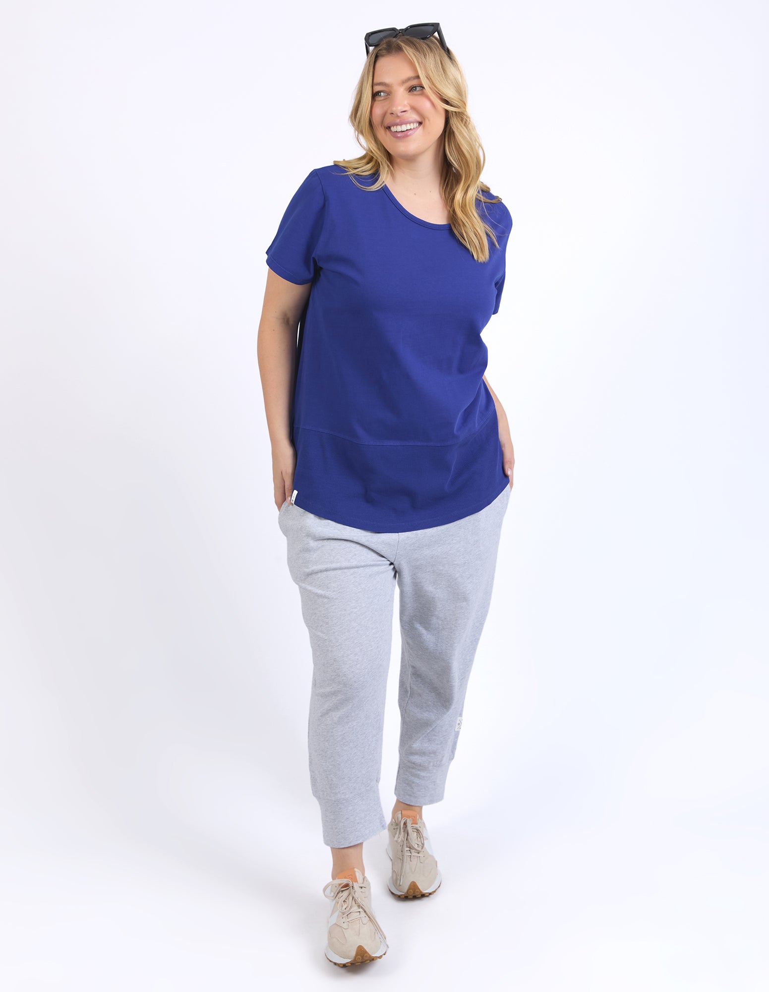 Rib Short Sleeve Tee Deep Blue