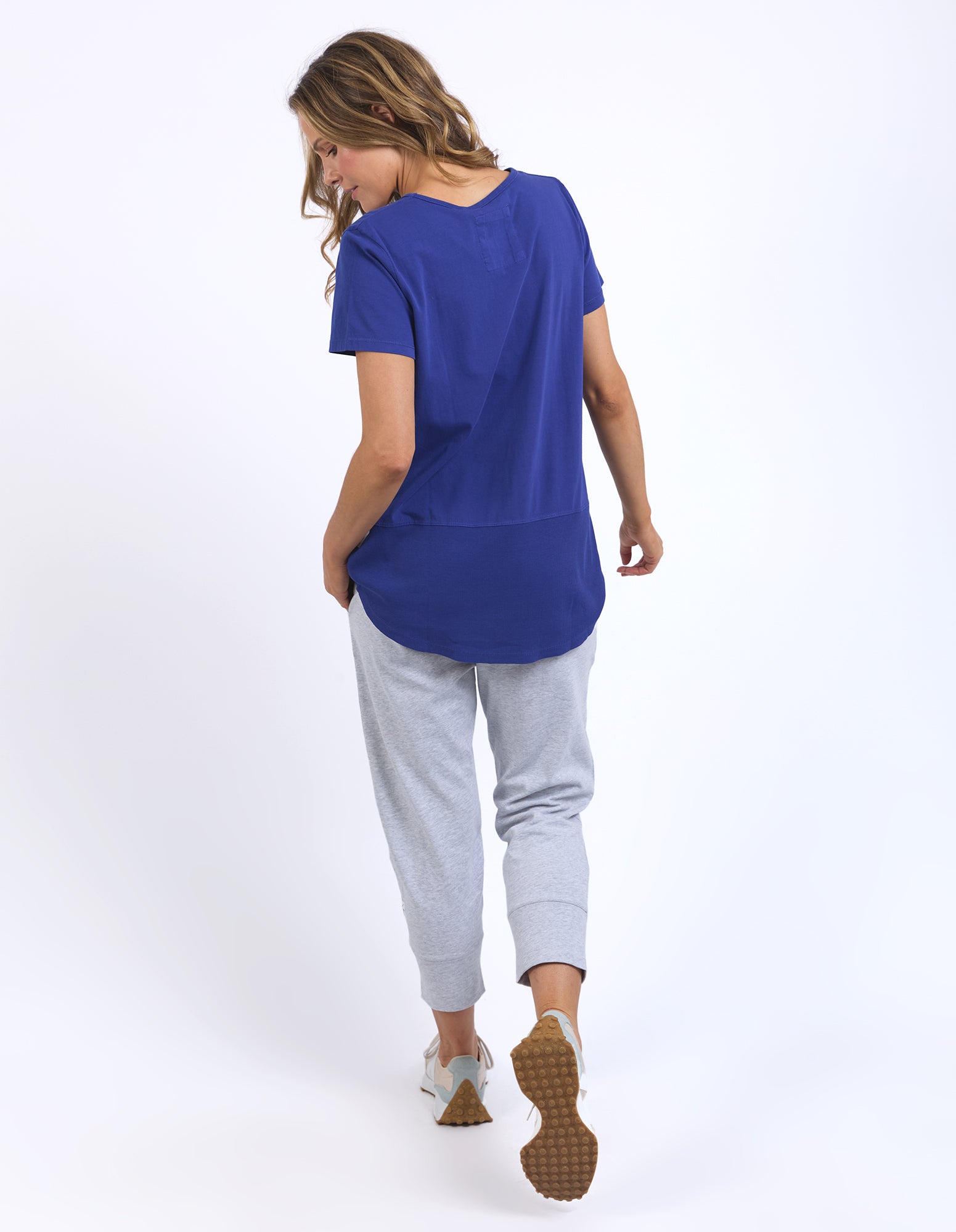 Rib Short Sleeve Tee Deep Blue