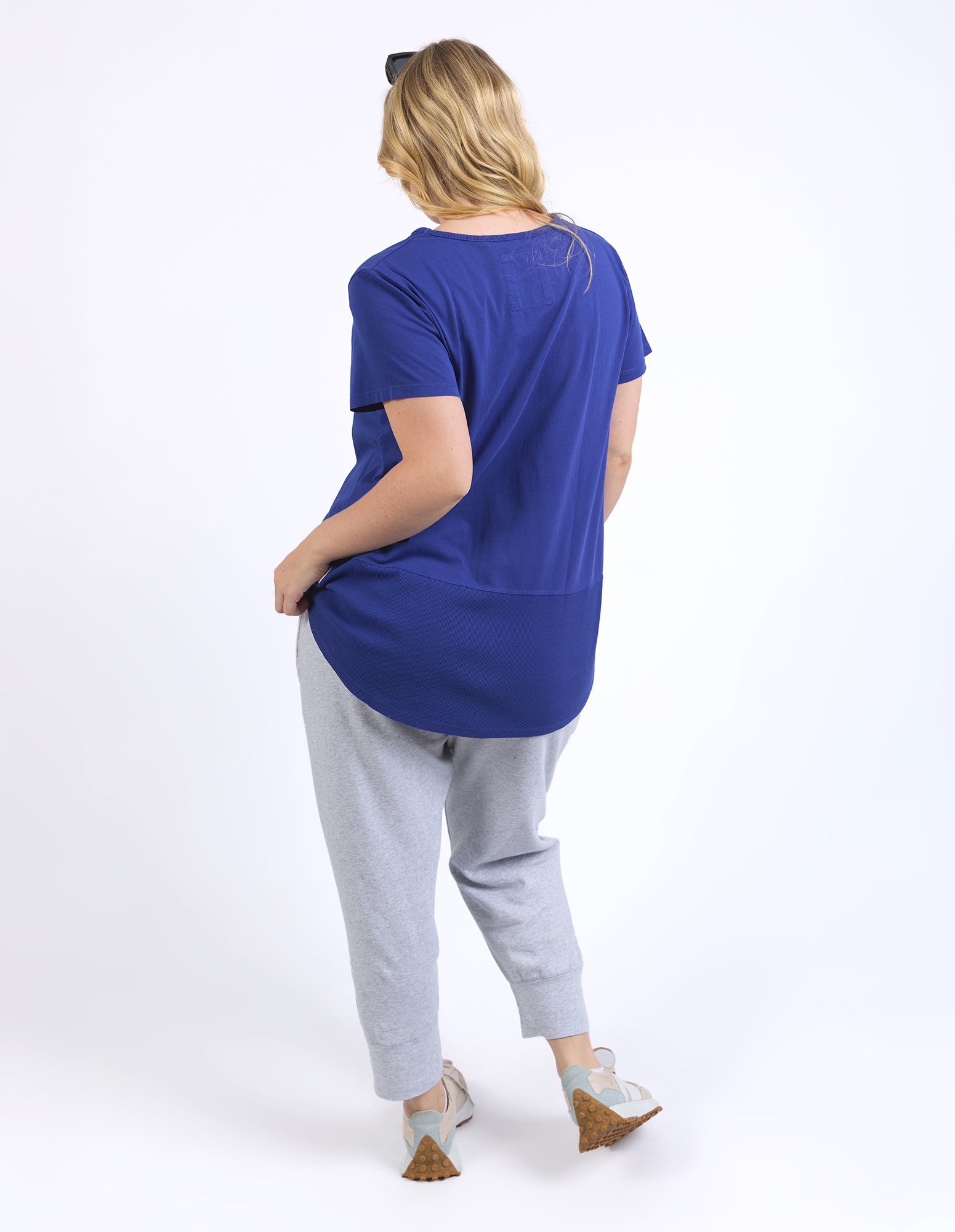 Rib Short Sleeve Tee Deep Blue