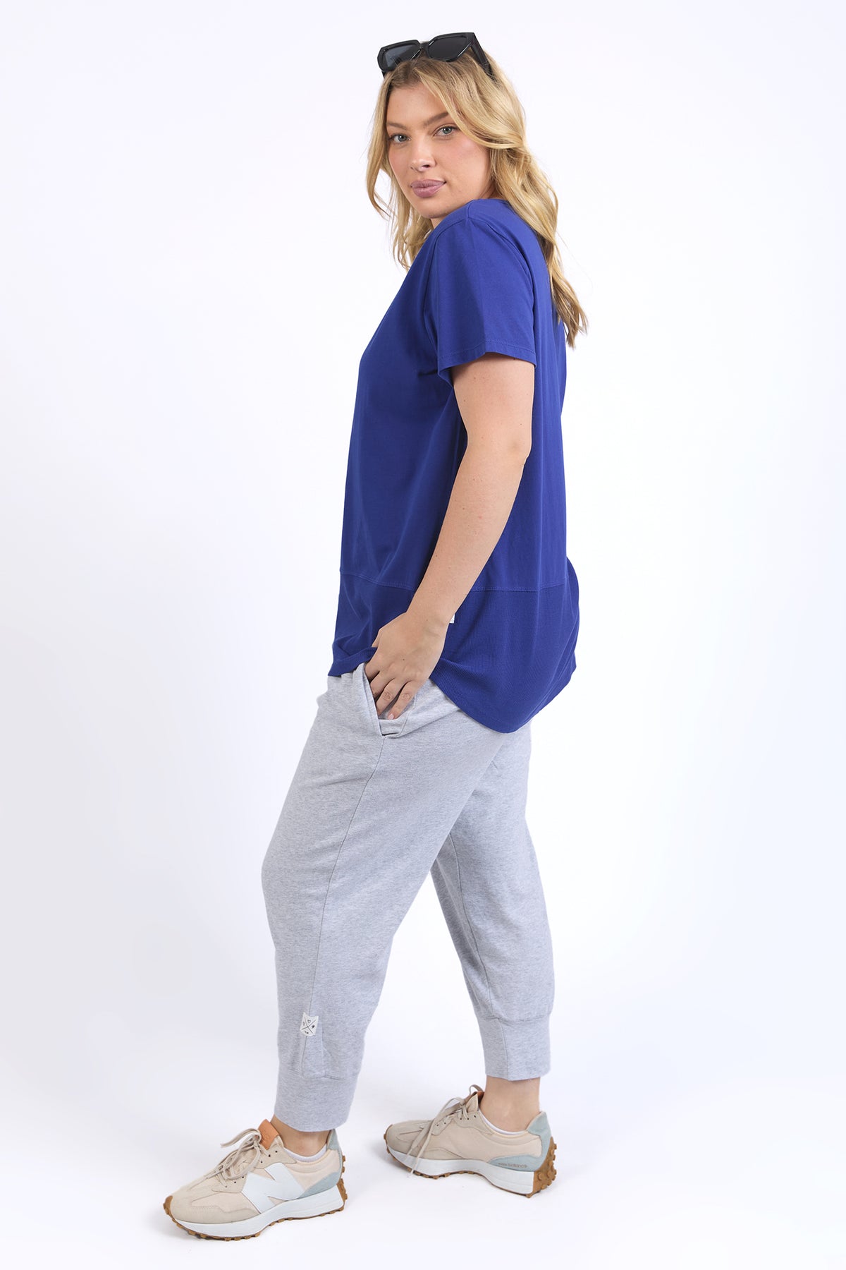 Rib Short Sleeve Tee Deep Blue