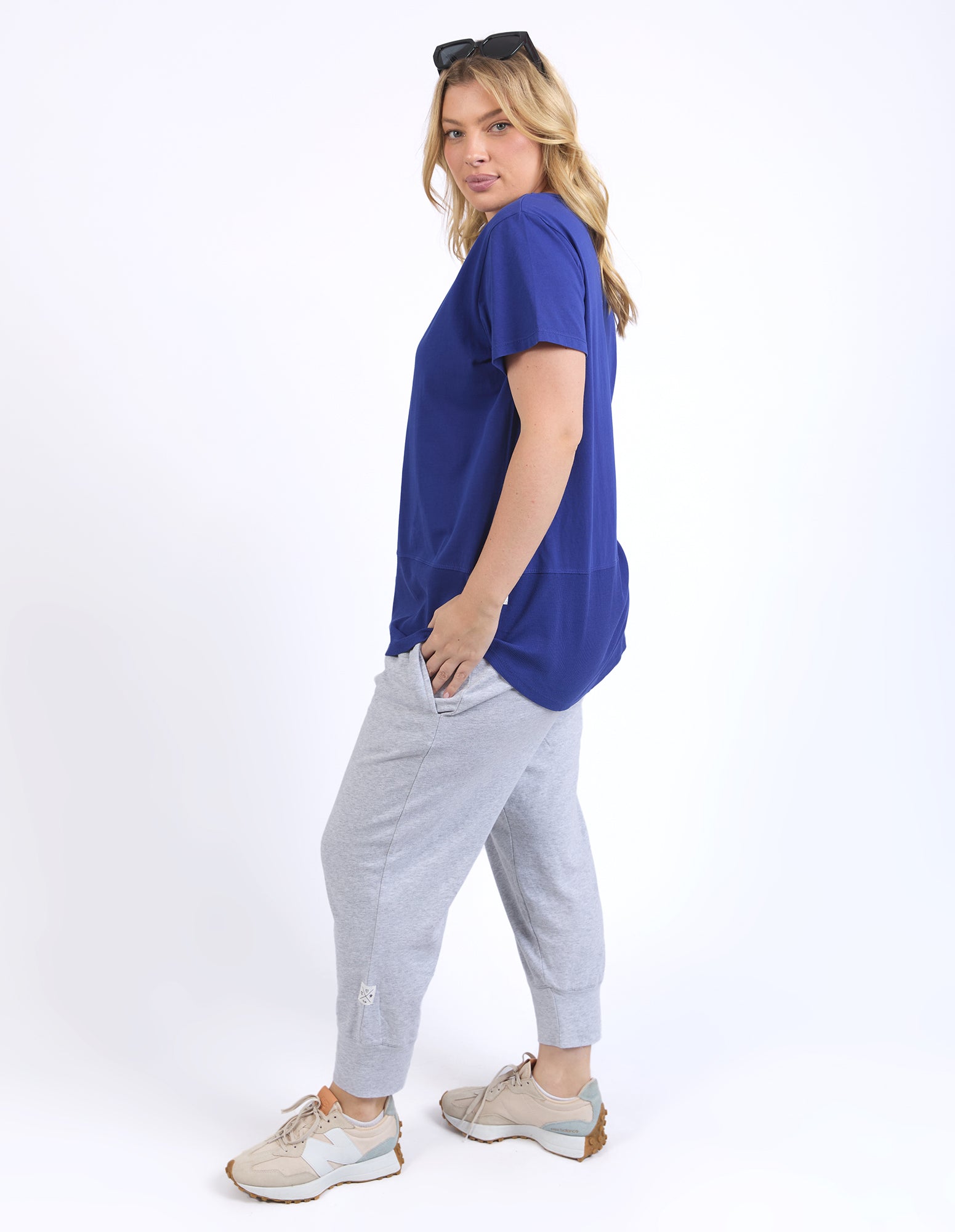 Rib Short Sleeve Tee Deep Blue