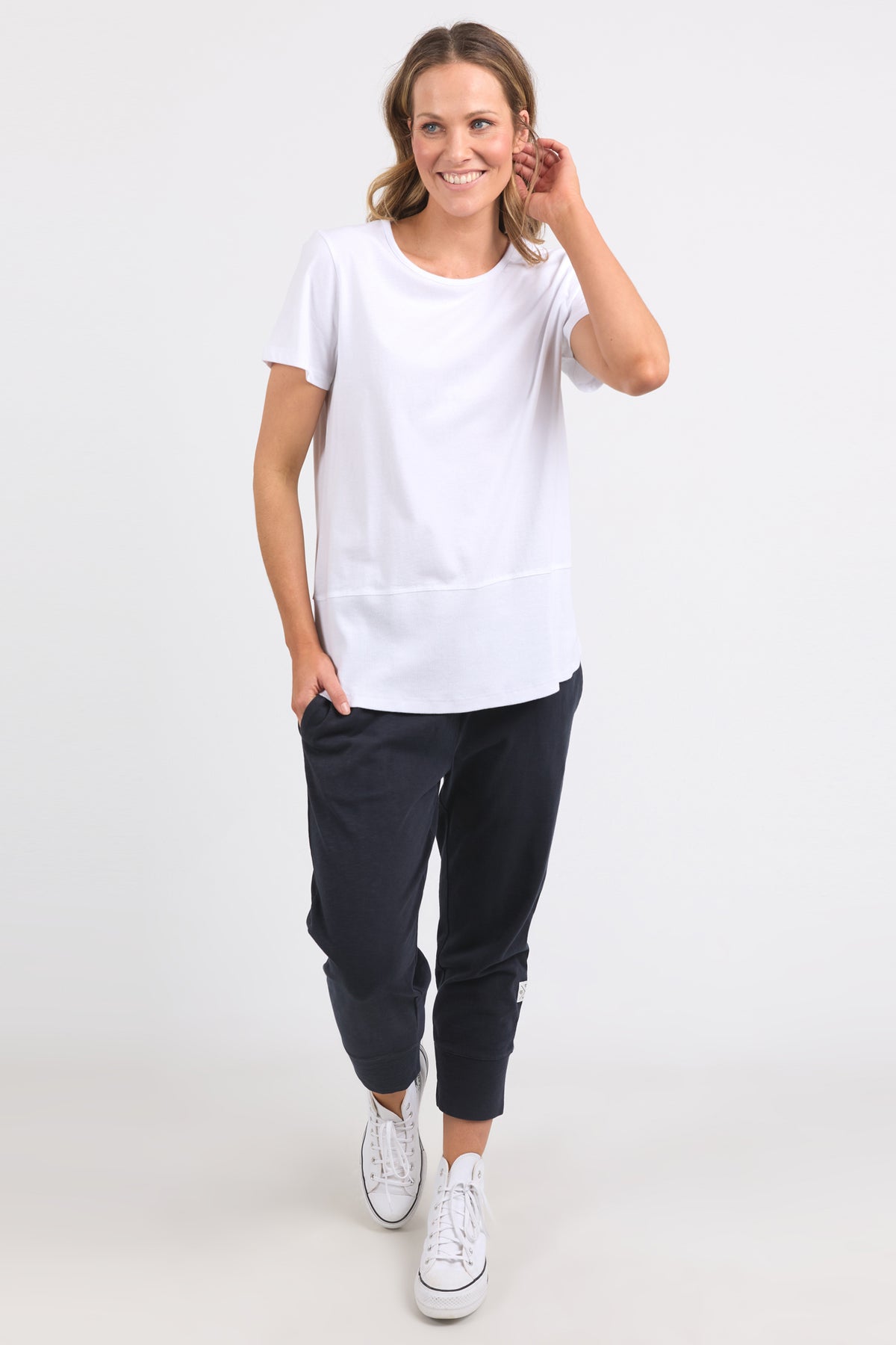 Rib Short Sleeve Tee White