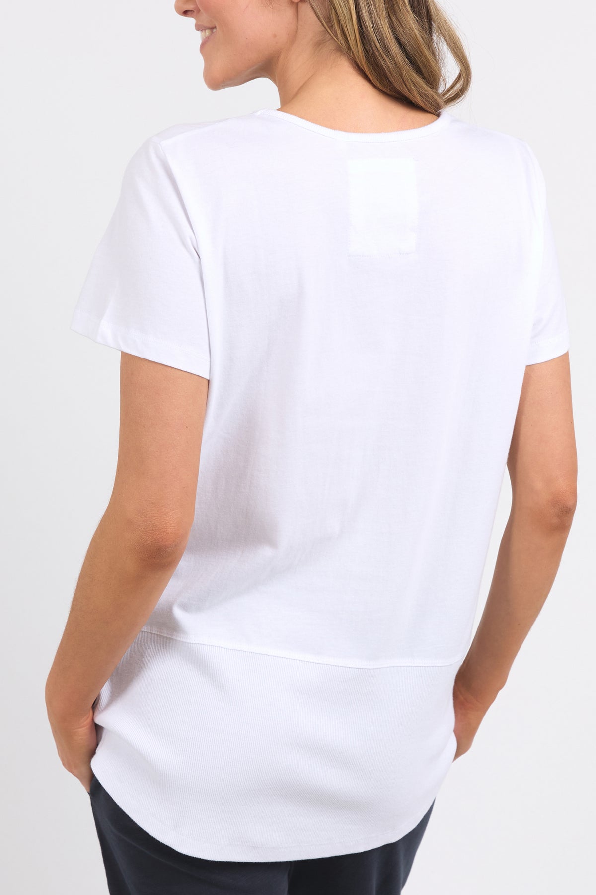 Rib Short Sleeve Tee White