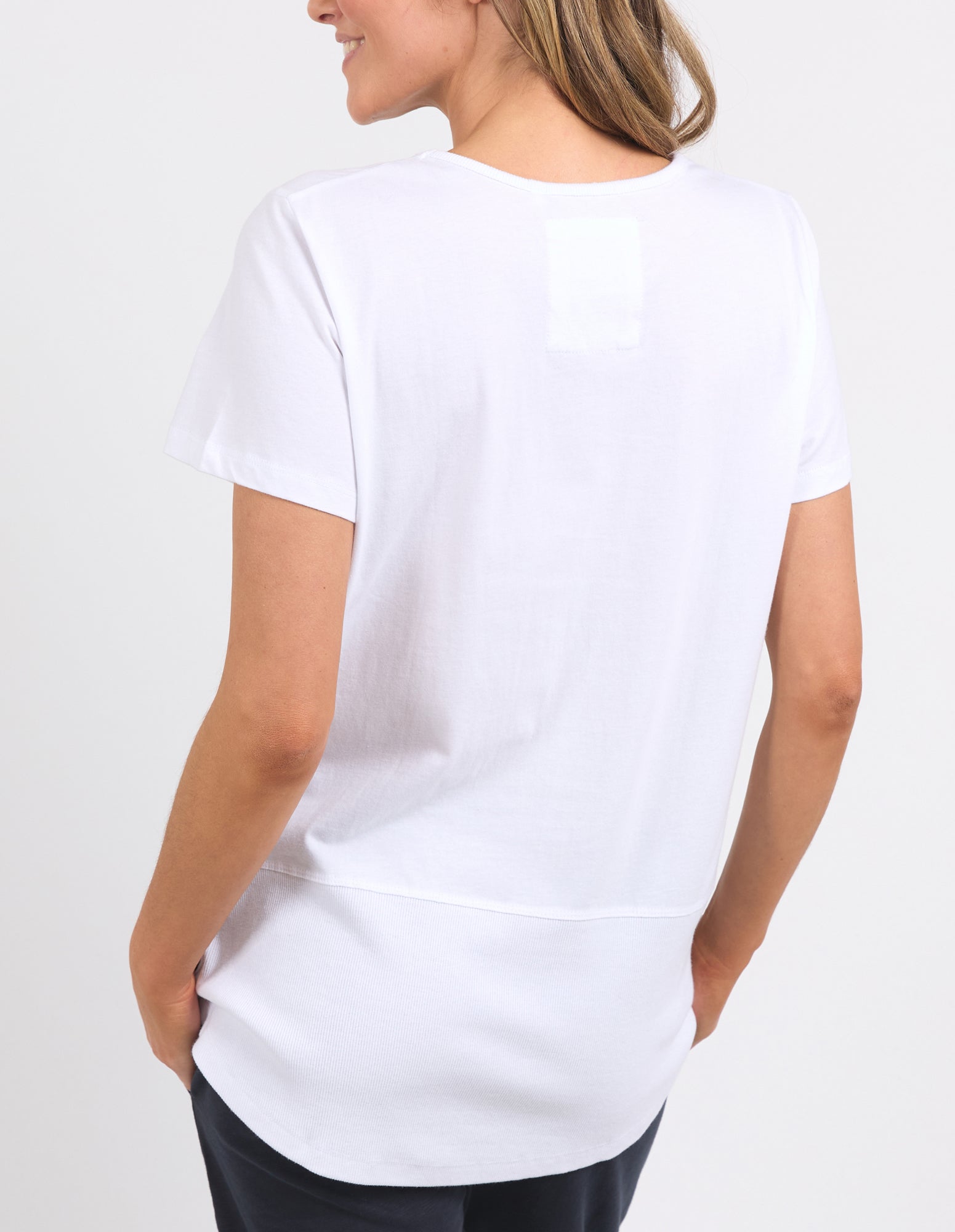 Rib Short Sleeve Tee White