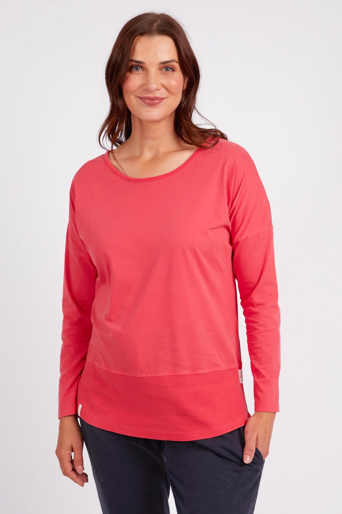 Rib Long Sleeve Coral Spritz