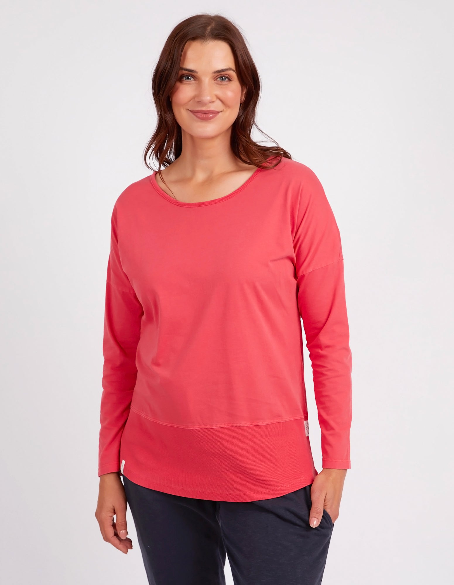 Rib Long Sleeve Coral Spritz