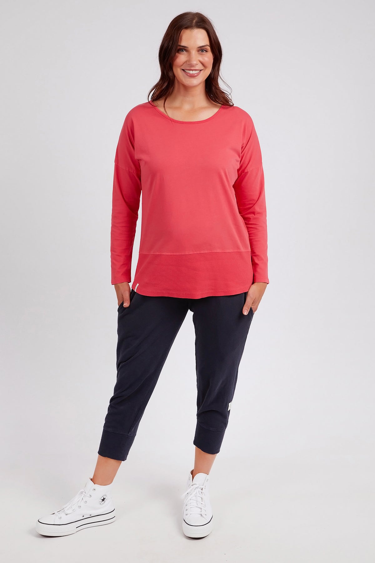 Rib Long Sleeve Coral Spritz