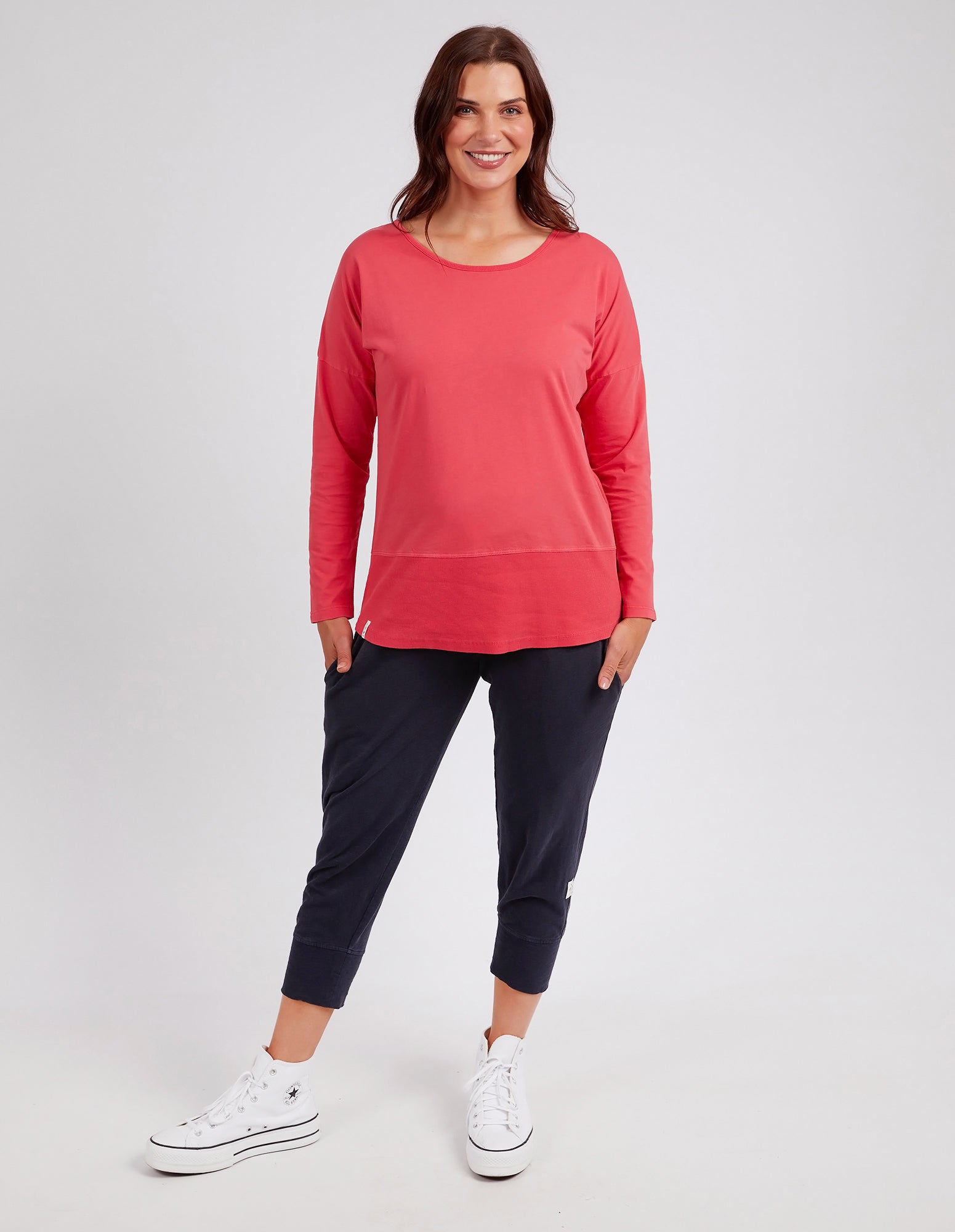 Rib Long Sleeve Coral Spritz