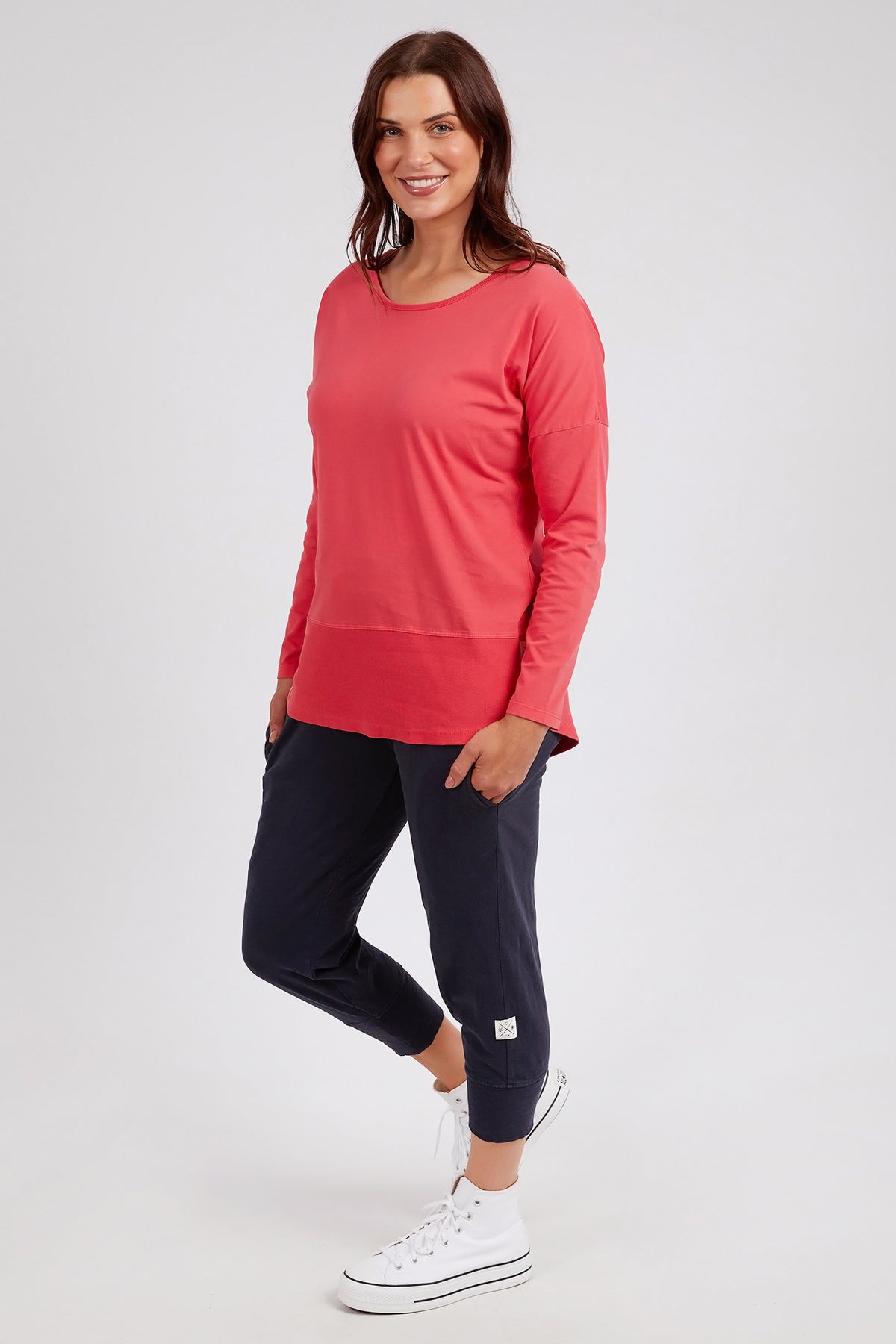 Rib Long Sleeve Coral Spritz