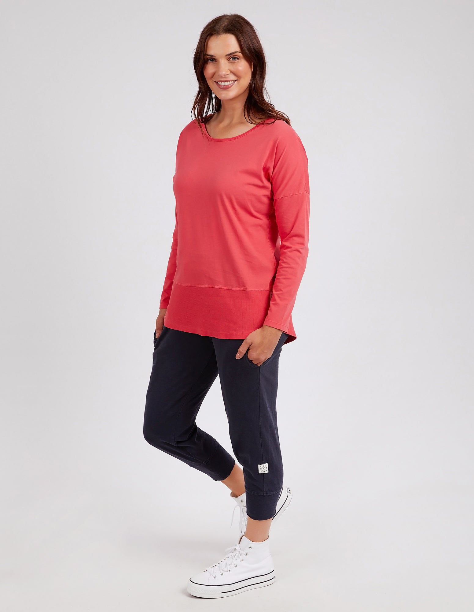 Rib Long Sleeve Coral Spritz