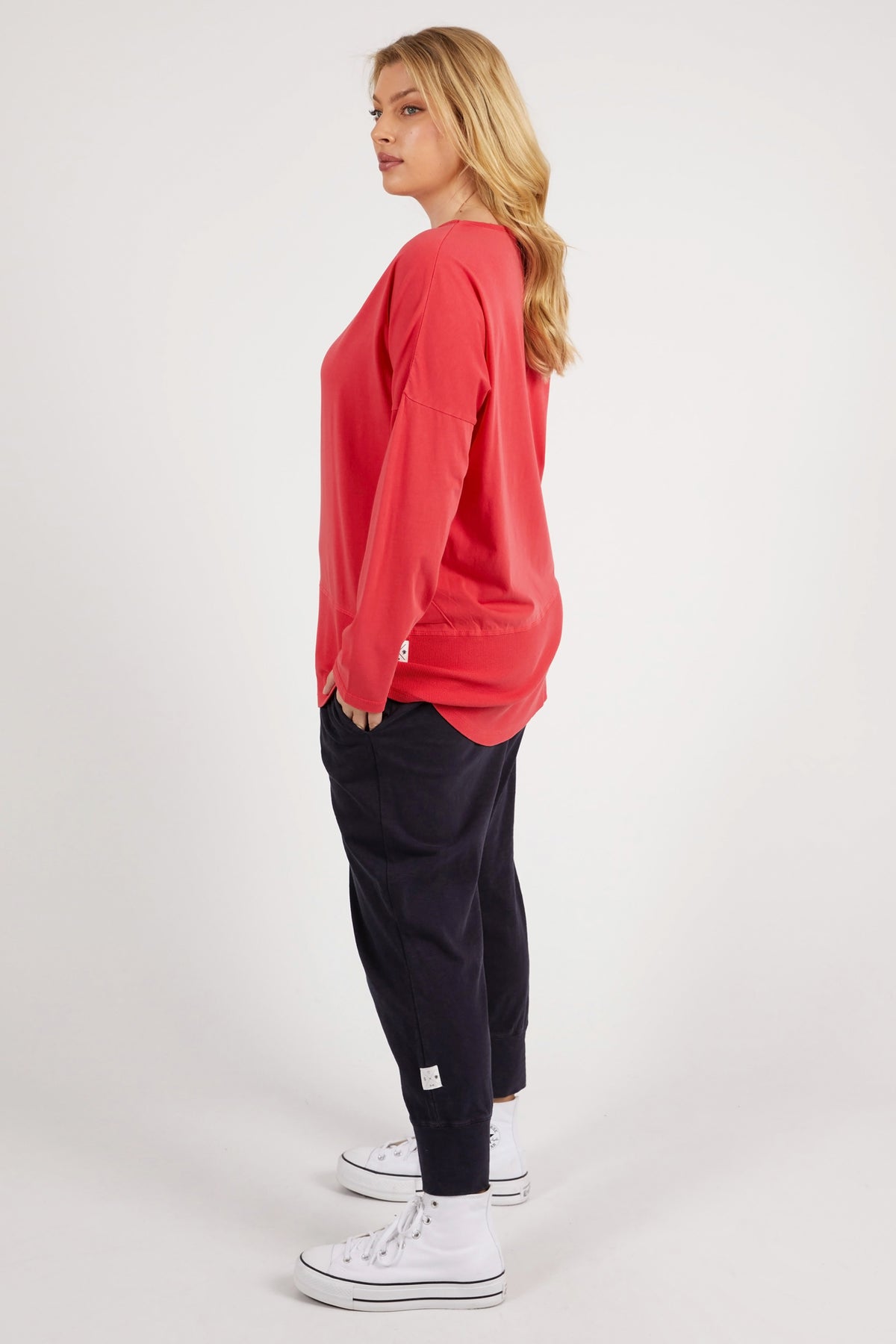 Rib Long Sleeve Coral Spritz