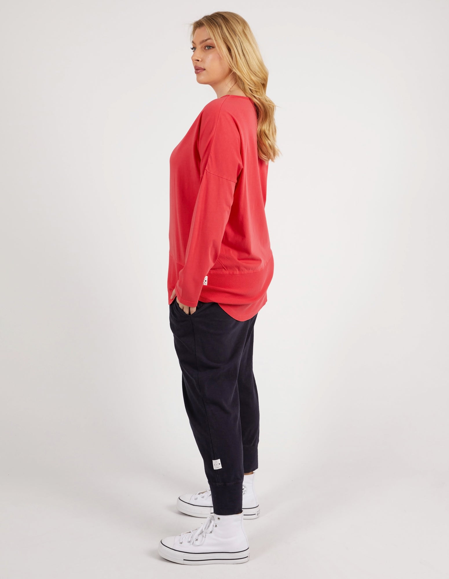 Rib Long Sleeve Coral Spritz