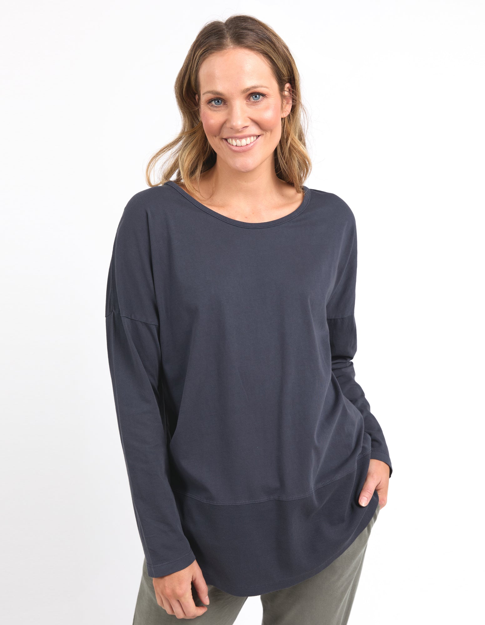 Rib Long Sleeve Navy