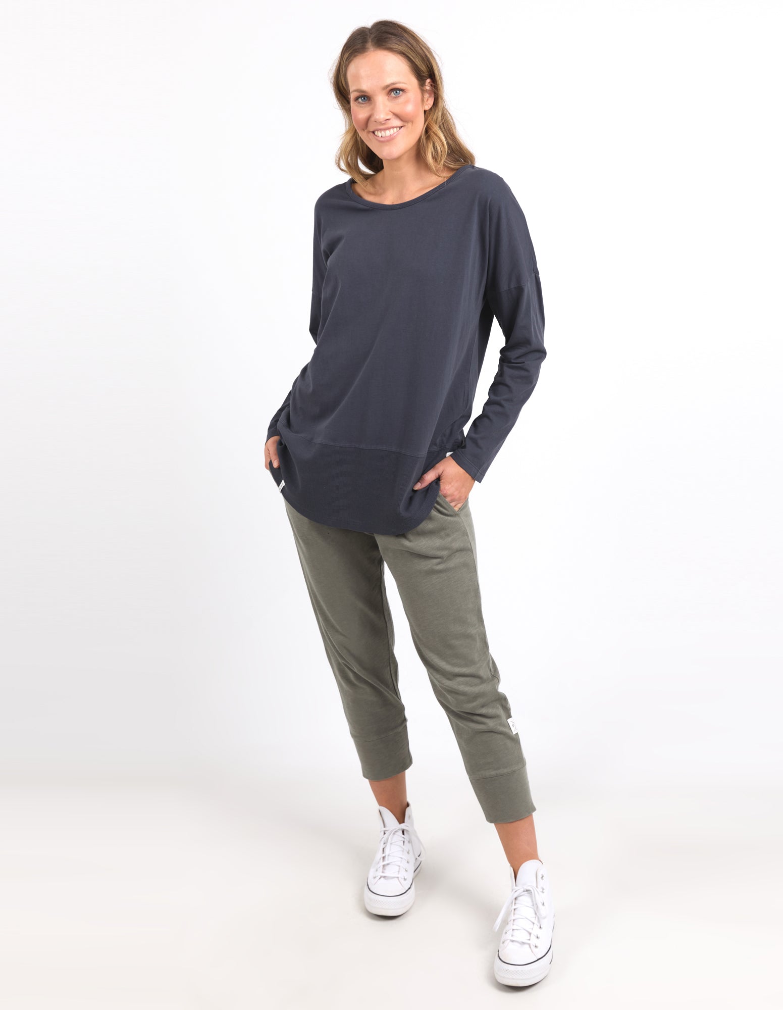 Rib Long Sleeve Navy