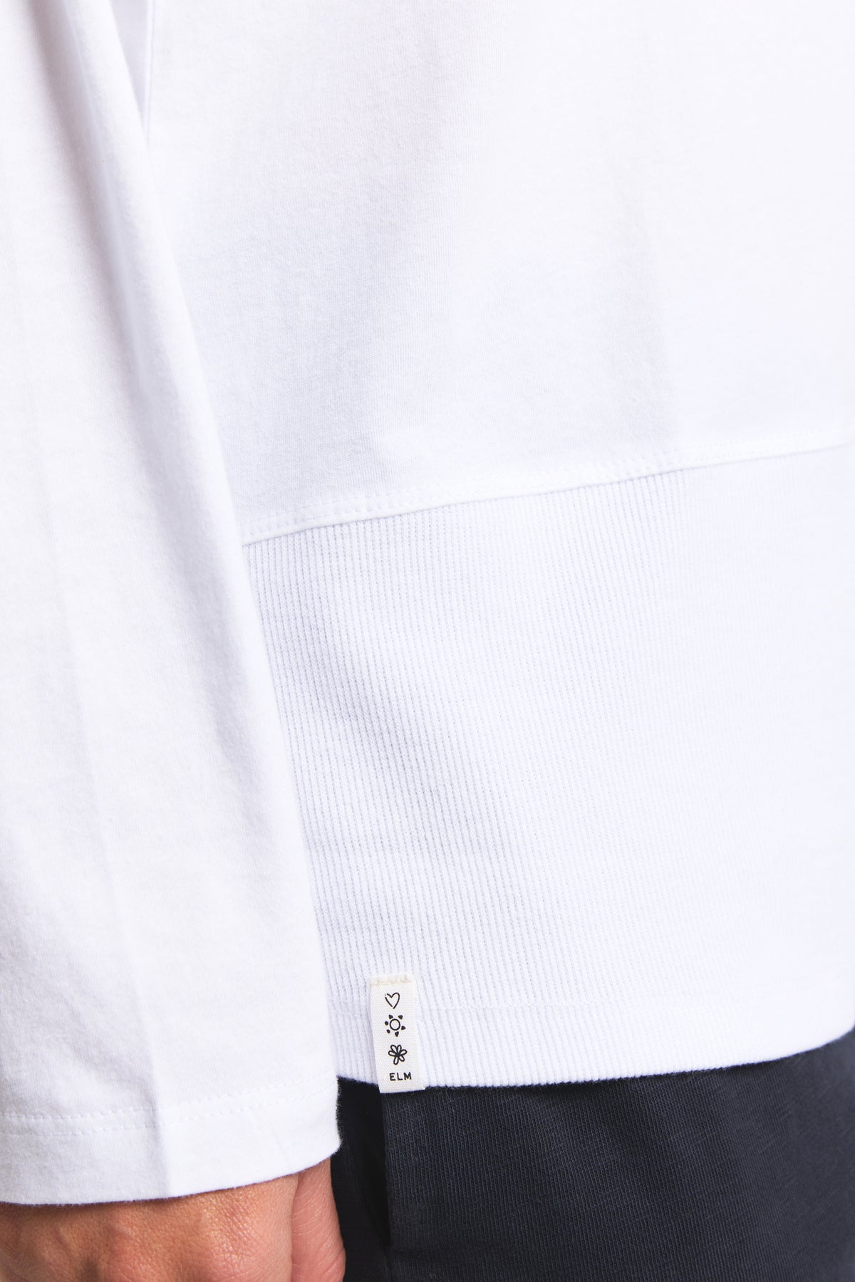 Rib Long Sleeve White