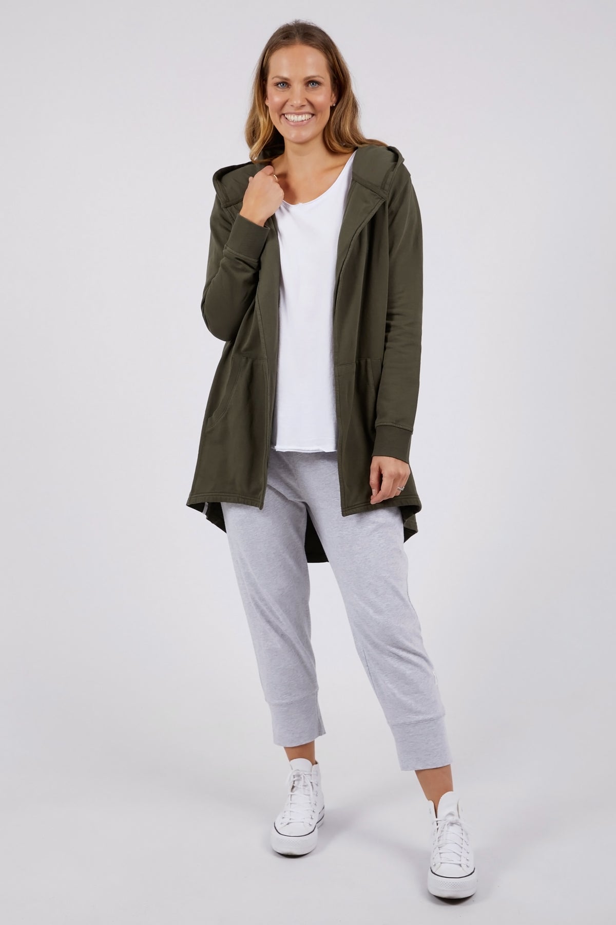 Composure Hooded Cardi Khaki