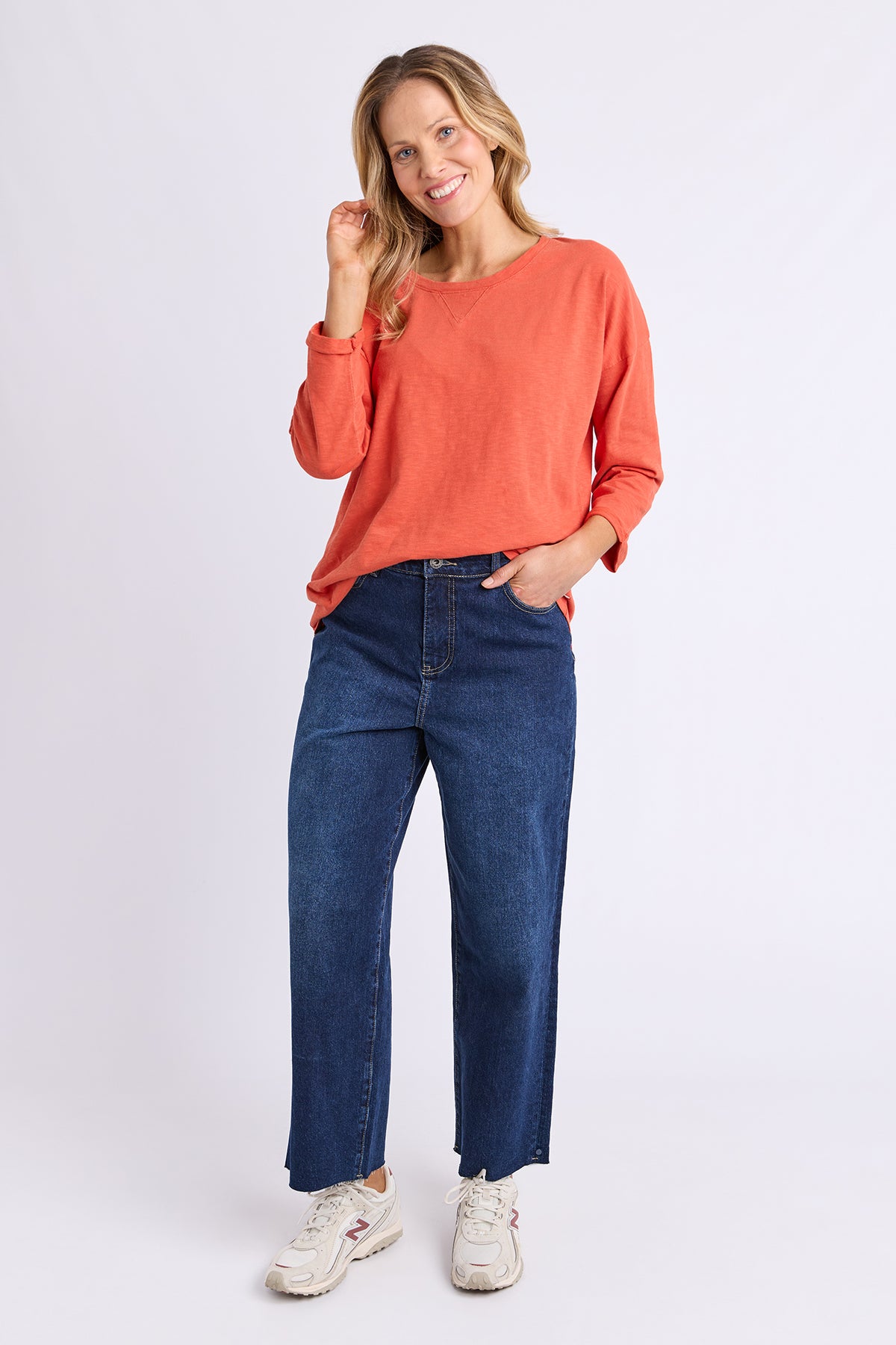 Annie 3/4 Sleeve Tee Burnt Orange