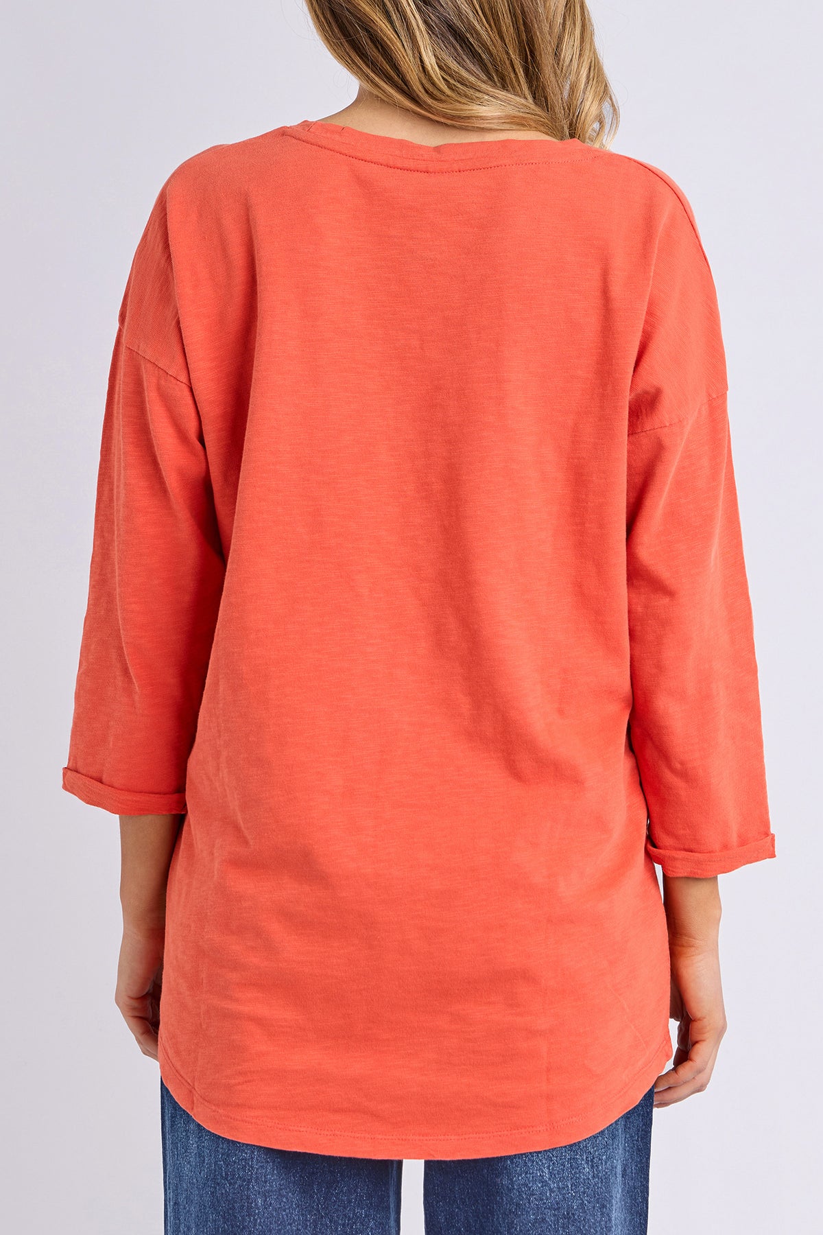 Annie 3/4 Sleeve Tee Burnt Orange
