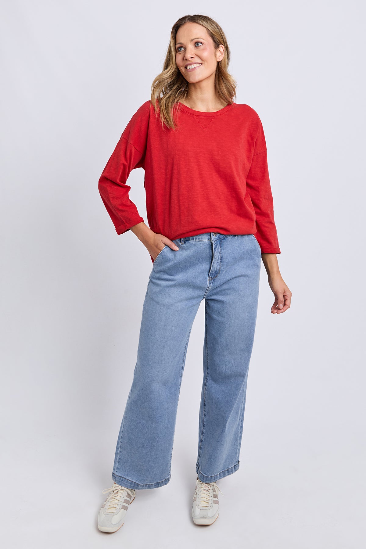 Annie 3/4 Sleeve Tee Cranberry