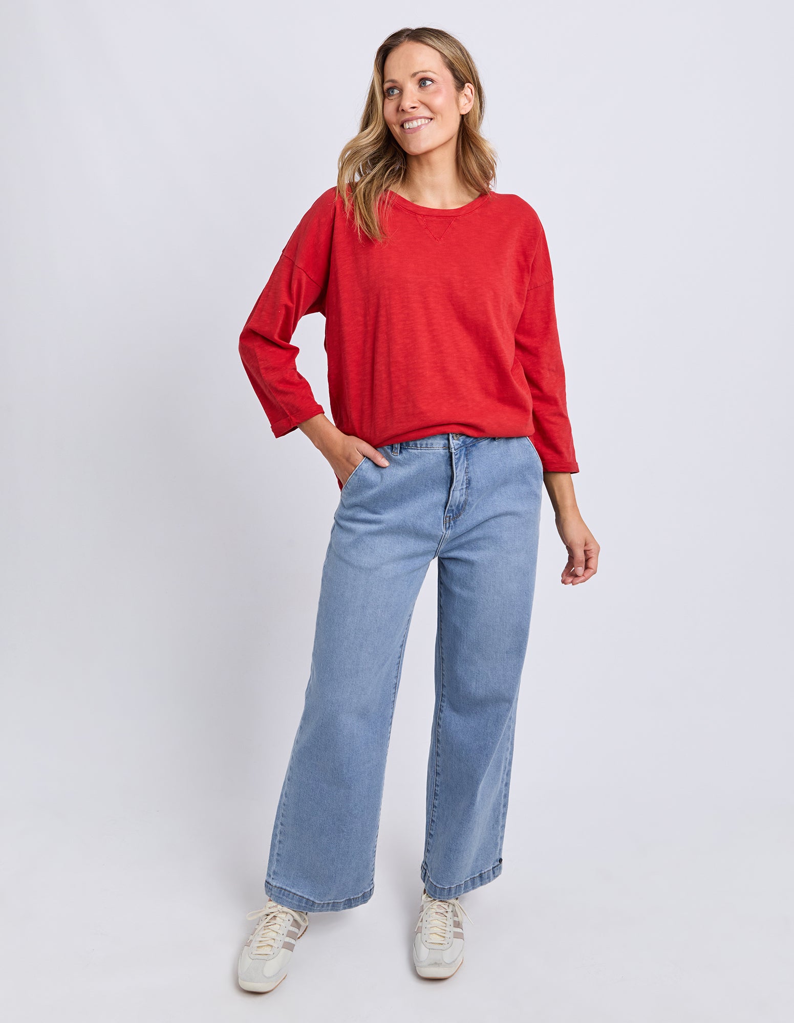 Annie 3/4 Sleeve Tee Cranberry