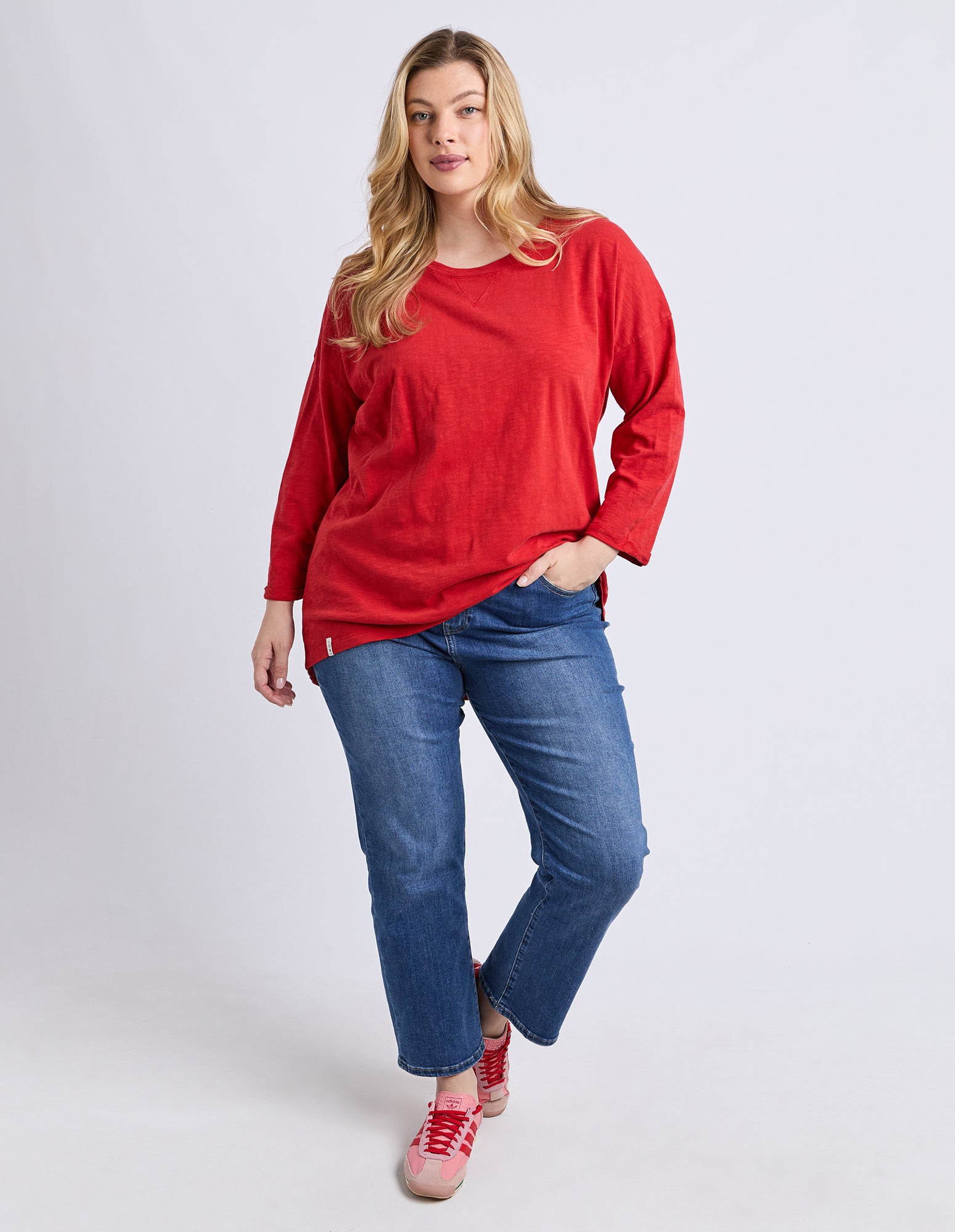 Annie 3/4 Sleeve Tee Cranberry