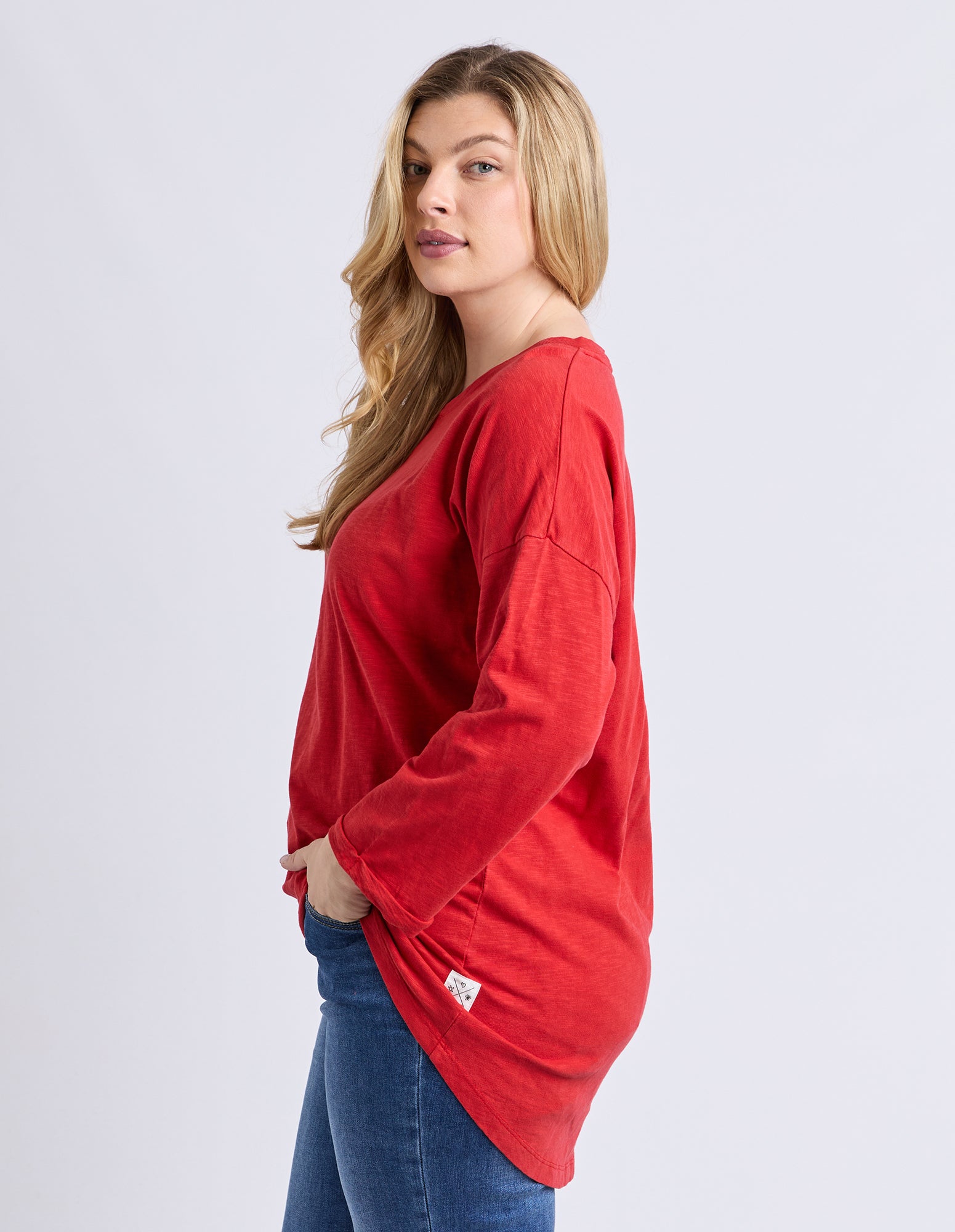 Annie 3/4 Sleeve Tee Cranberry