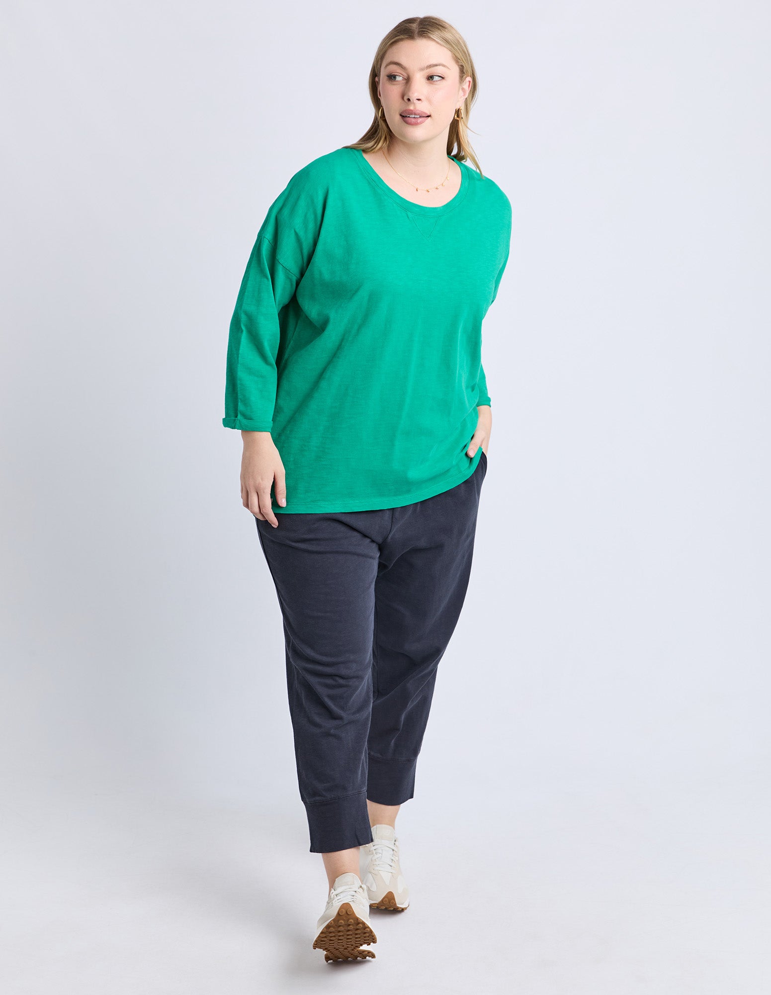 Annie 3/4 Sleeve Tee Turquoise