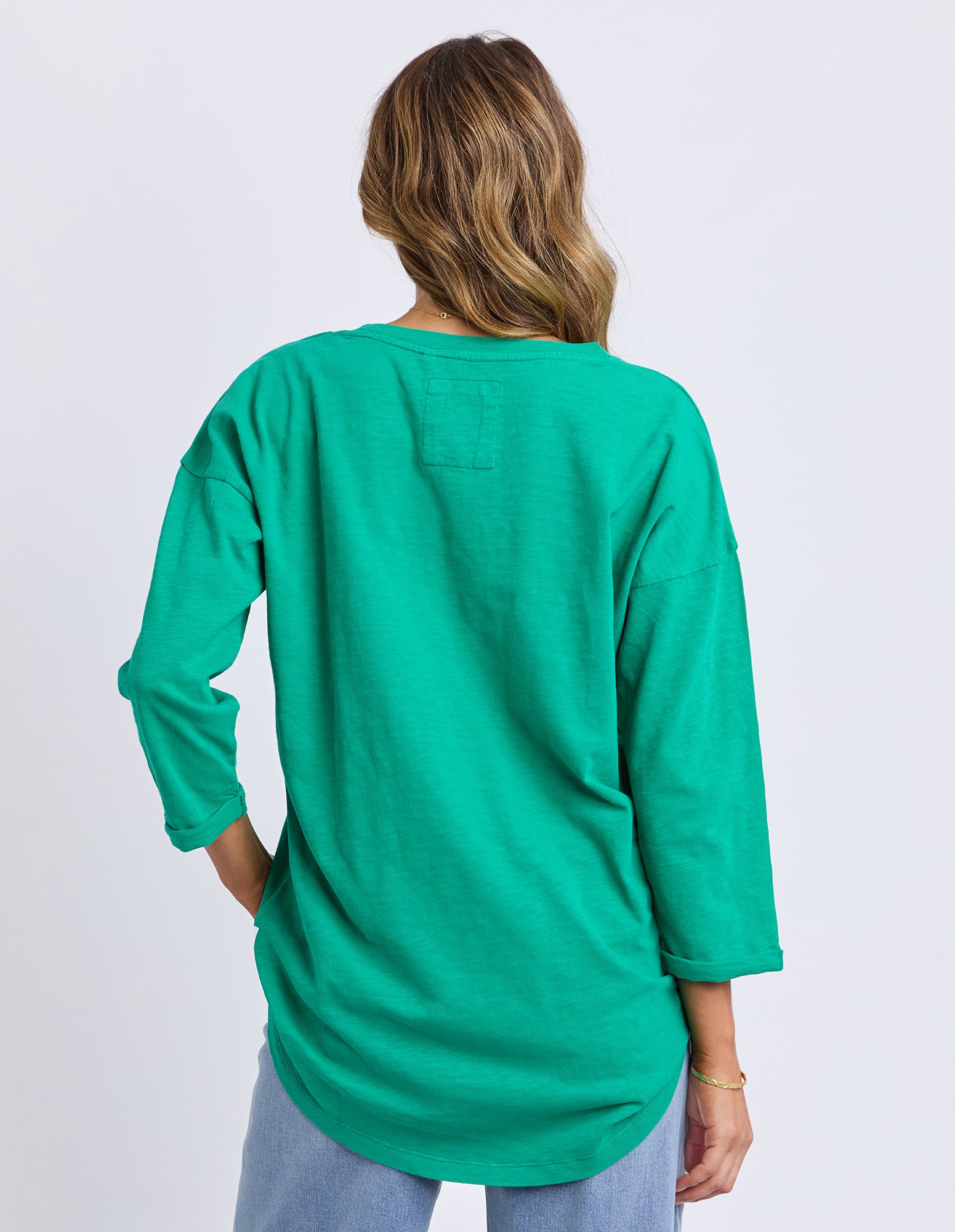 Annie 3/4 Sleeve Tee Turquoise