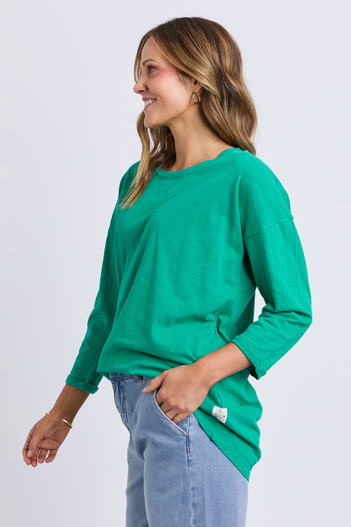 Annie 3/4 Sleeve Tee Turquoise