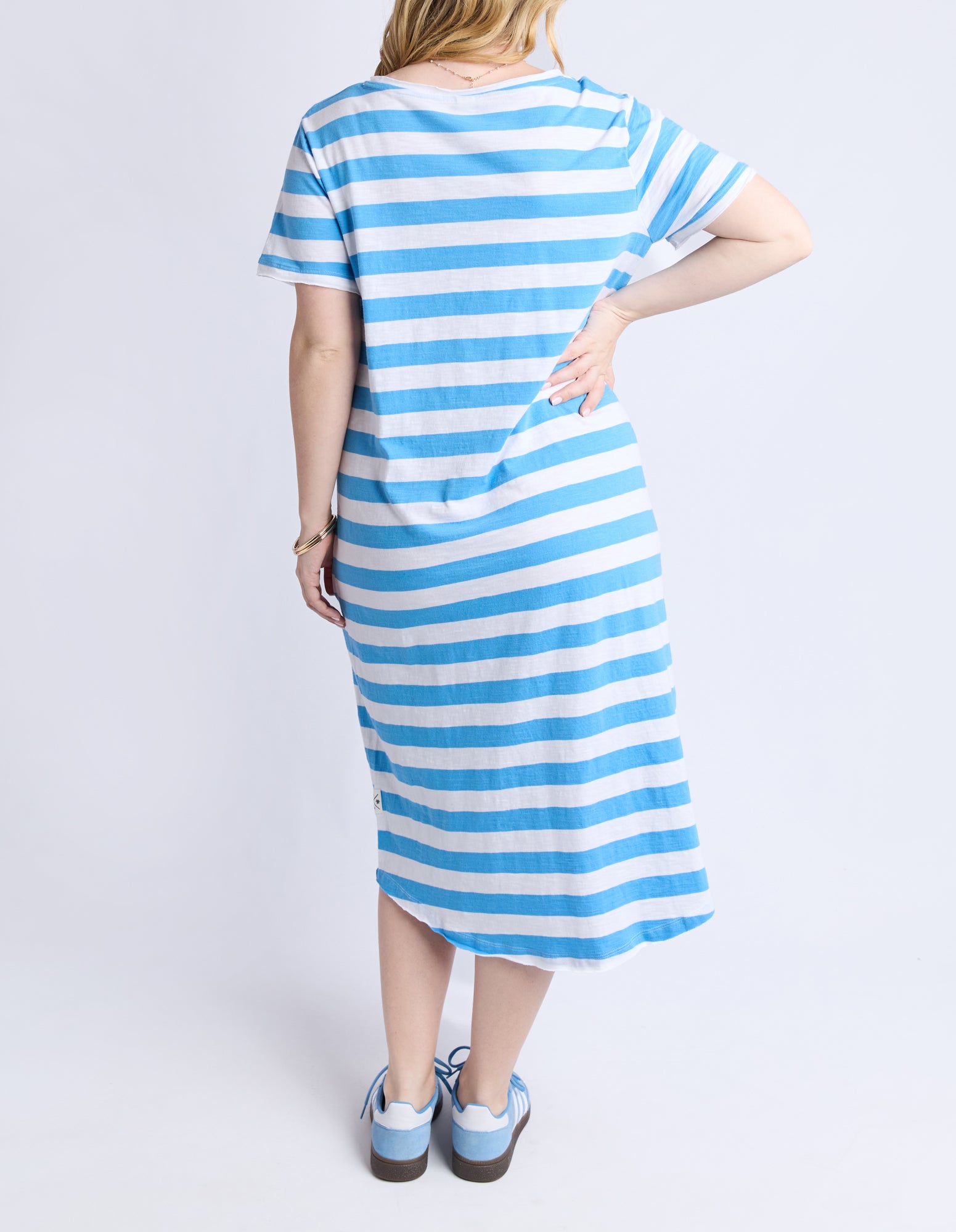 Maeve Midi Dress Blue/White Stripe