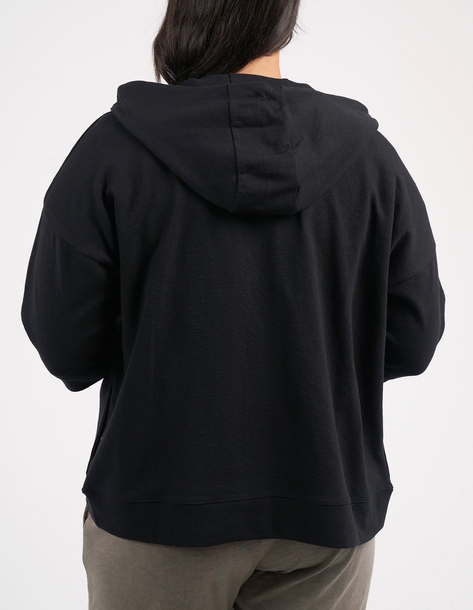 Beachy Zip Hoodie Black