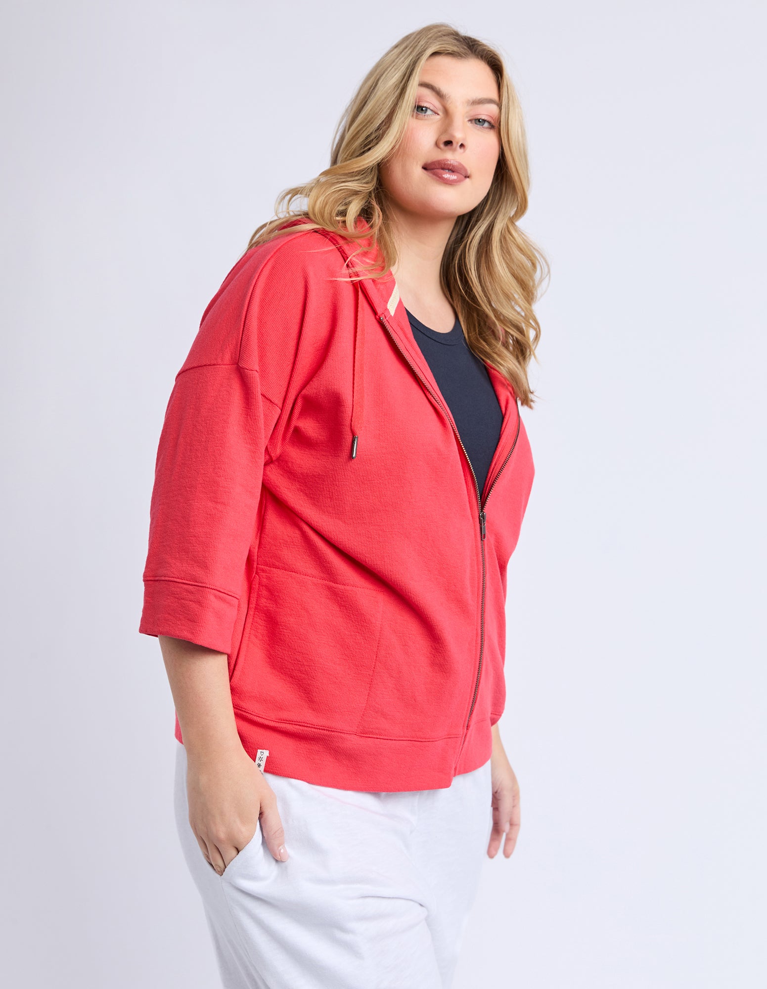 Beachy Zip Hoodie Cayenne