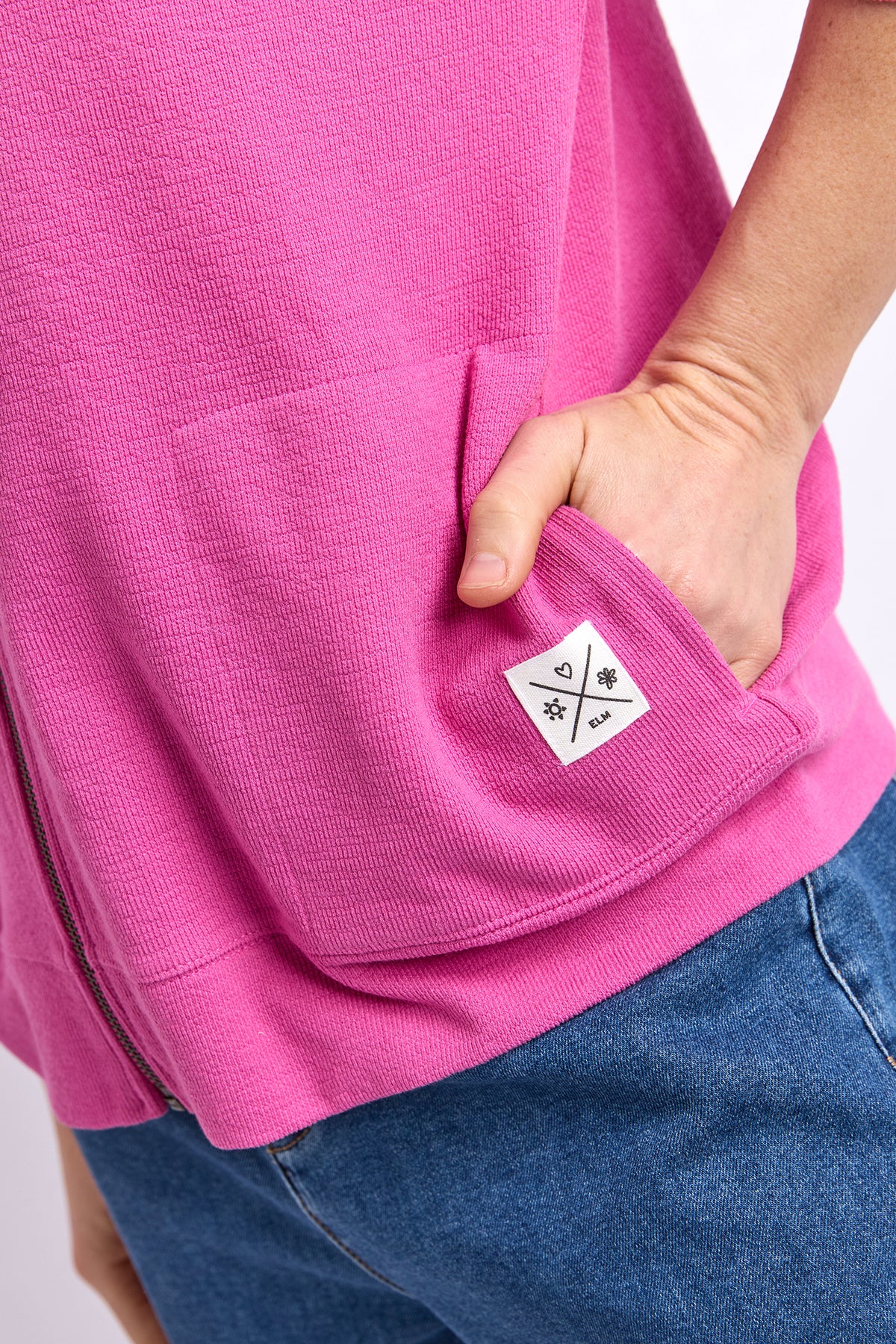 Beachy Zip Hoodie Magenta