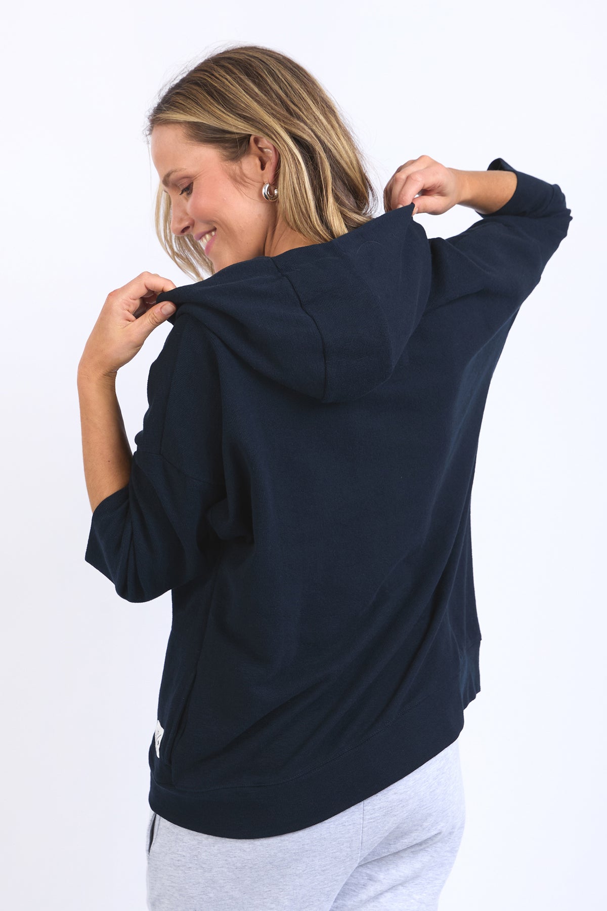 Beachy Zip Hoodie Navy
