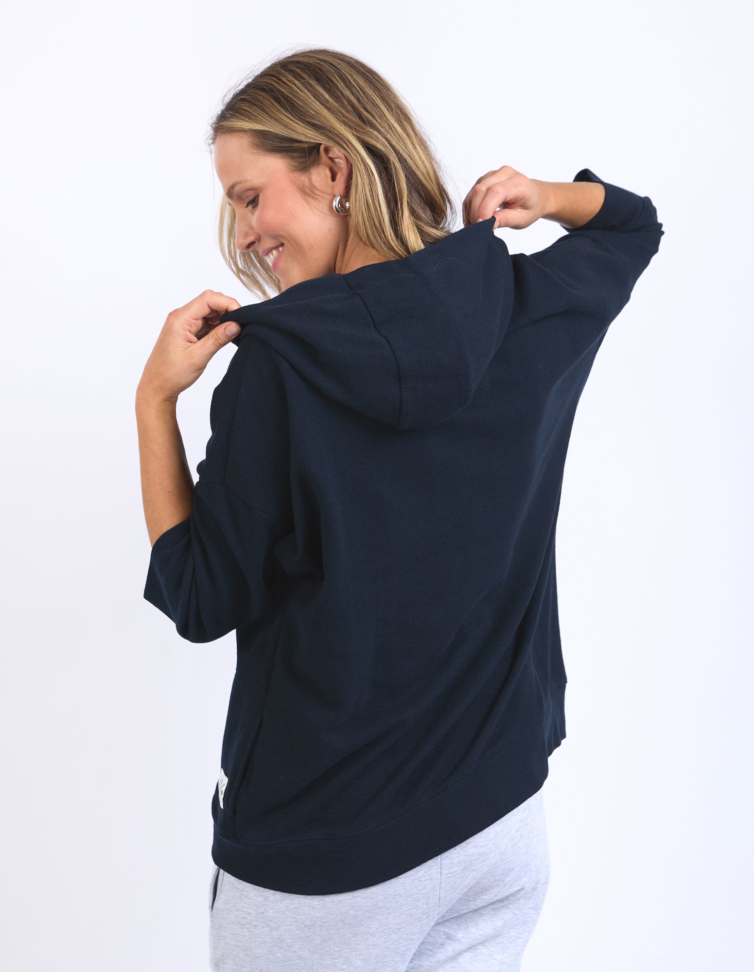 Beachy Zip Hoodie Navy