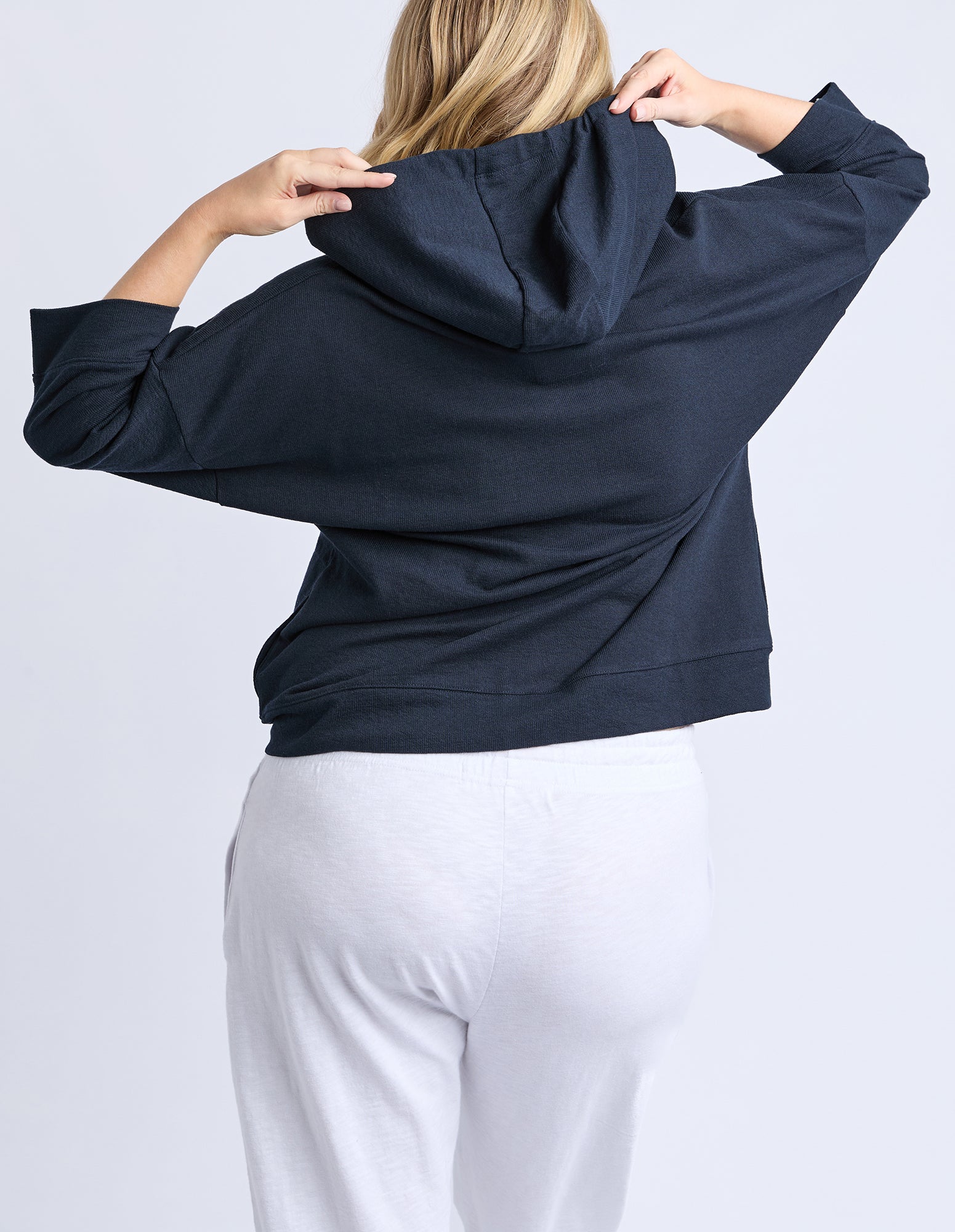 Beachy Zip Hoodie Navy